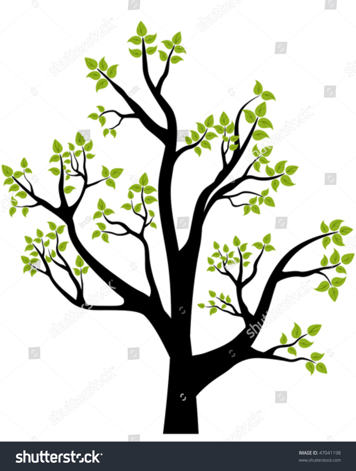 Spring Tree Vector Illustration Element Design Stock Vector Royalty