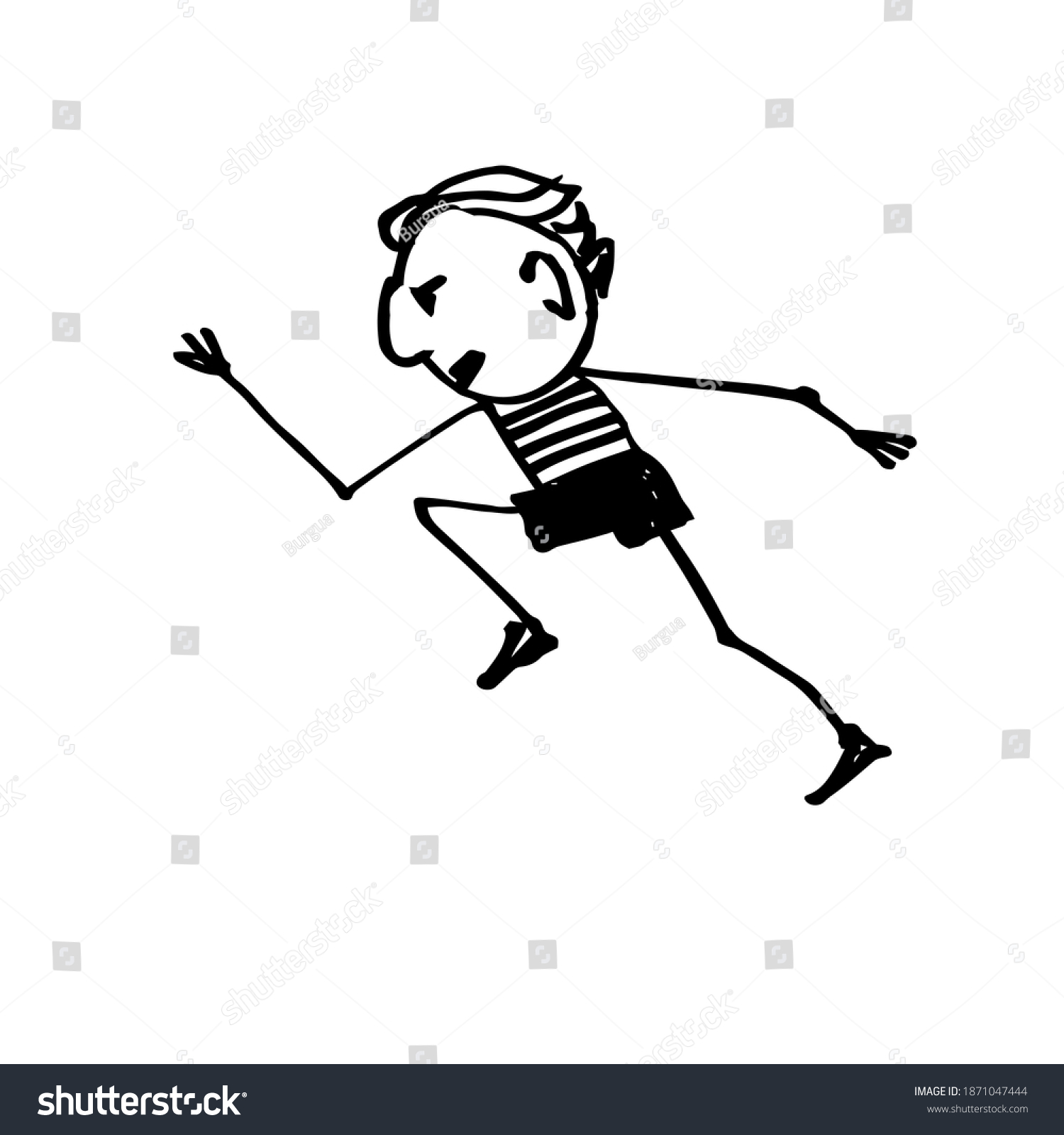Sprinter Runner Handdrawn Character Vector Illustration Stock Vector ...