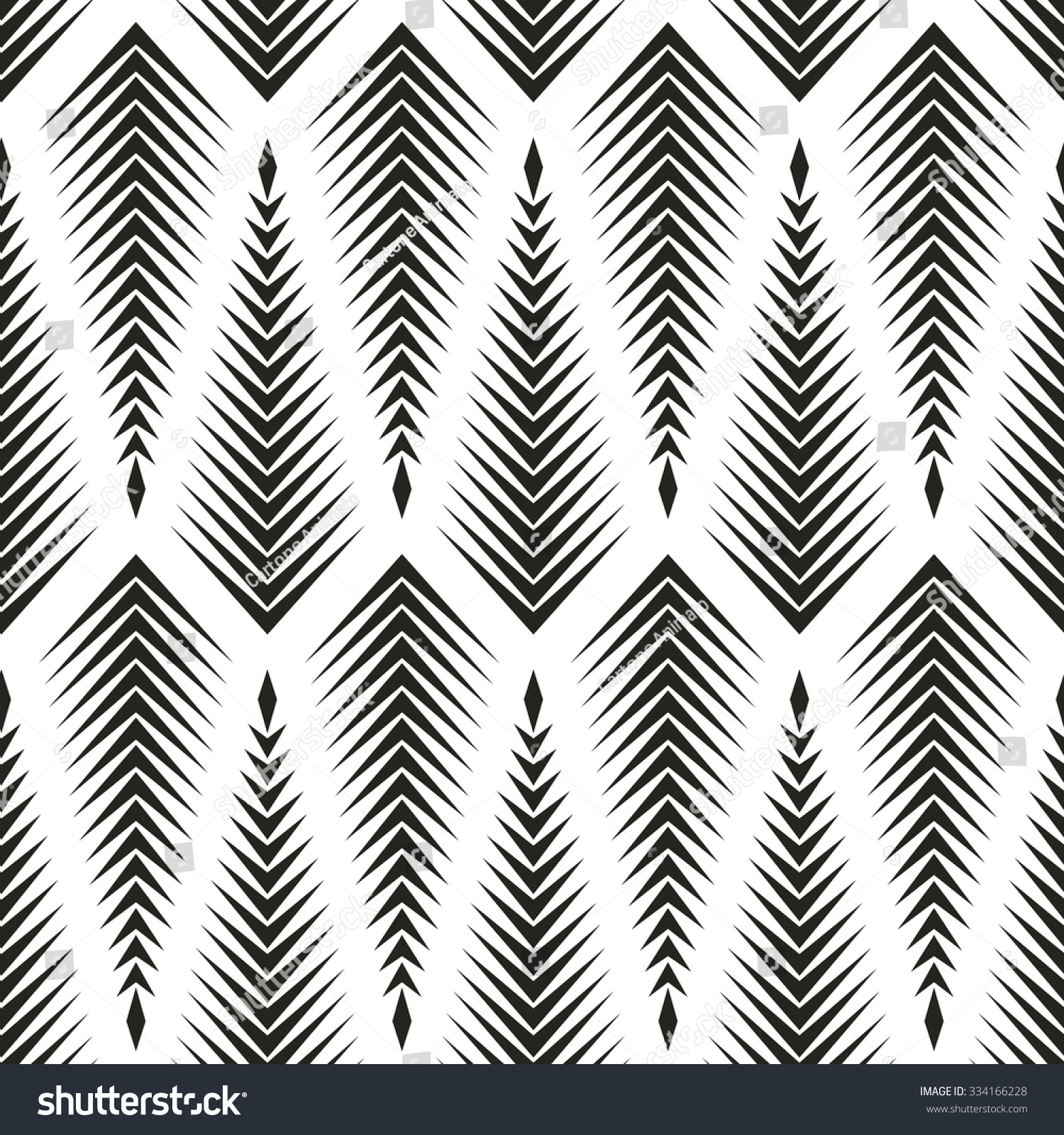 Spruce in monochrome pattern, geometric pattern, seamless vector background.