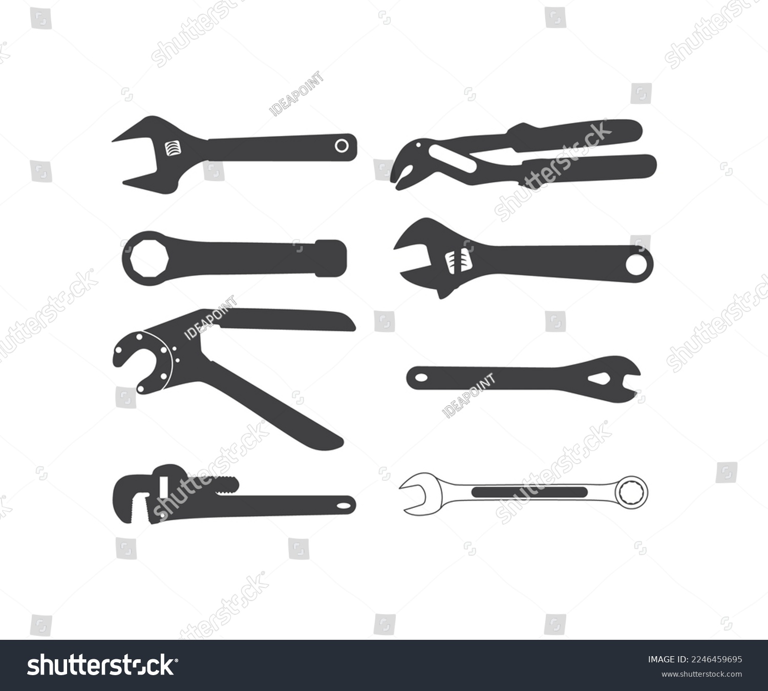 SVG of Spud Wrench svg, Adjustable Wrench Svg, Eps,, Spud Wrench clipart, Cut file, for silhouette, clipart, cricut design space svg