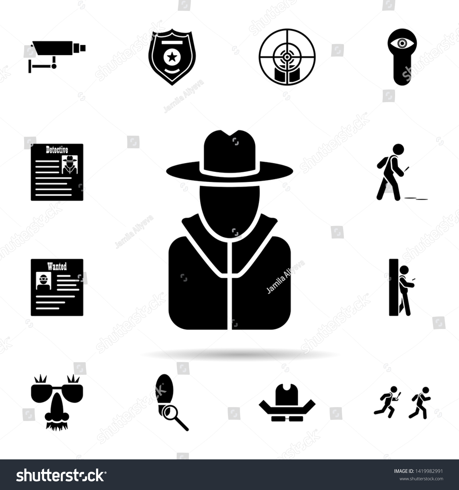SVG of spy icon. Universal set of dedective for website design and development, app development svg
