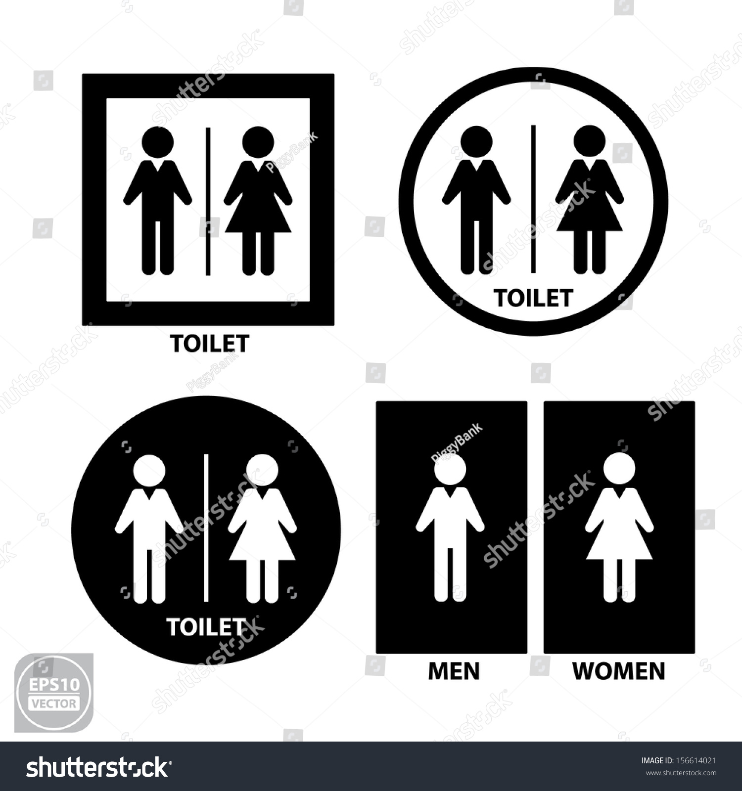 Square Circle Restroom Toilet Signvector Stock Vector (Royalty Free ...