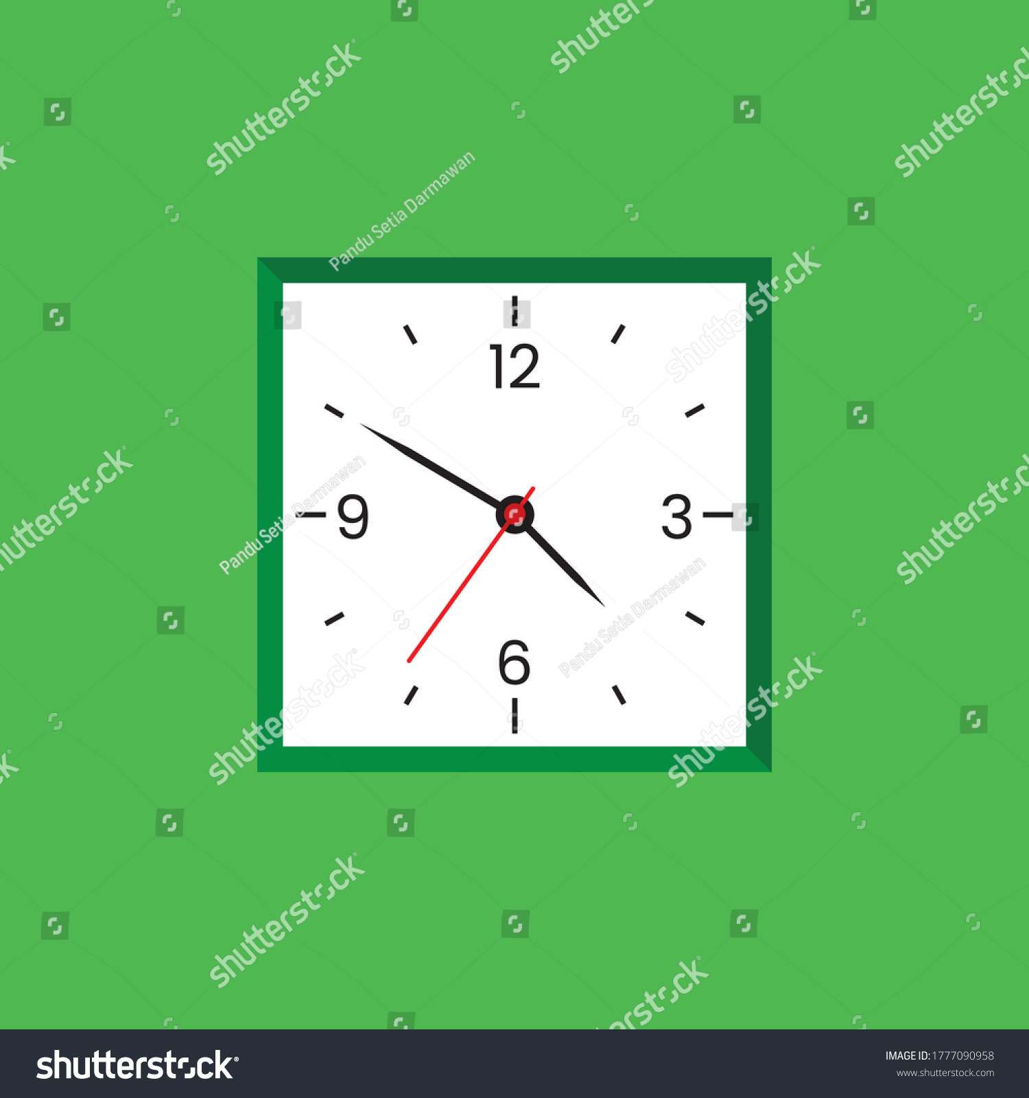 Square Clock Flat Design Square Clock Stock Vector (Royalty Free