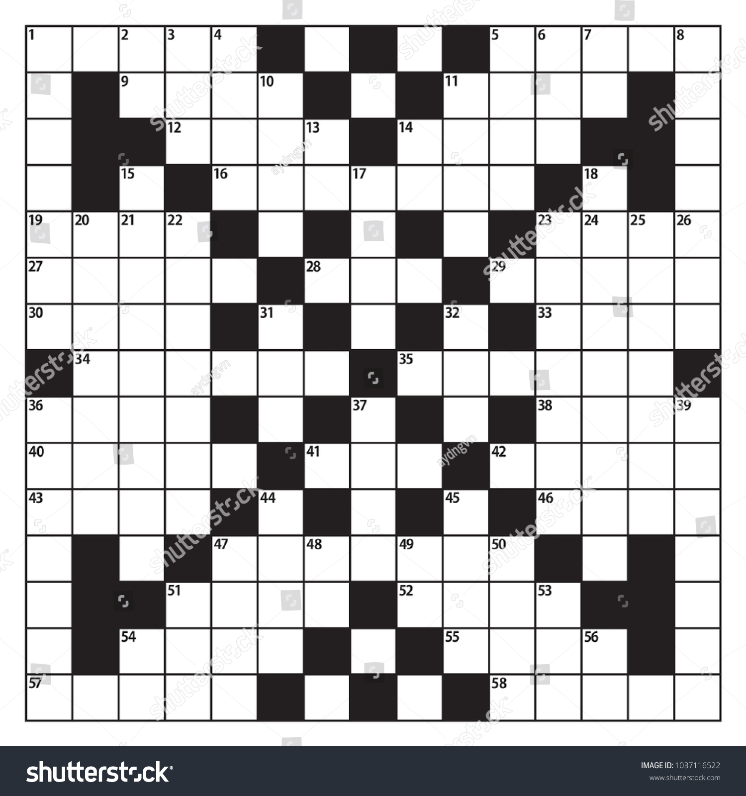 Square Crossword Puzzle Vector Illustration Americanstyle Stock Vector Square Crossword Puzzle Vector Illustration Americanstyle Stock Vector