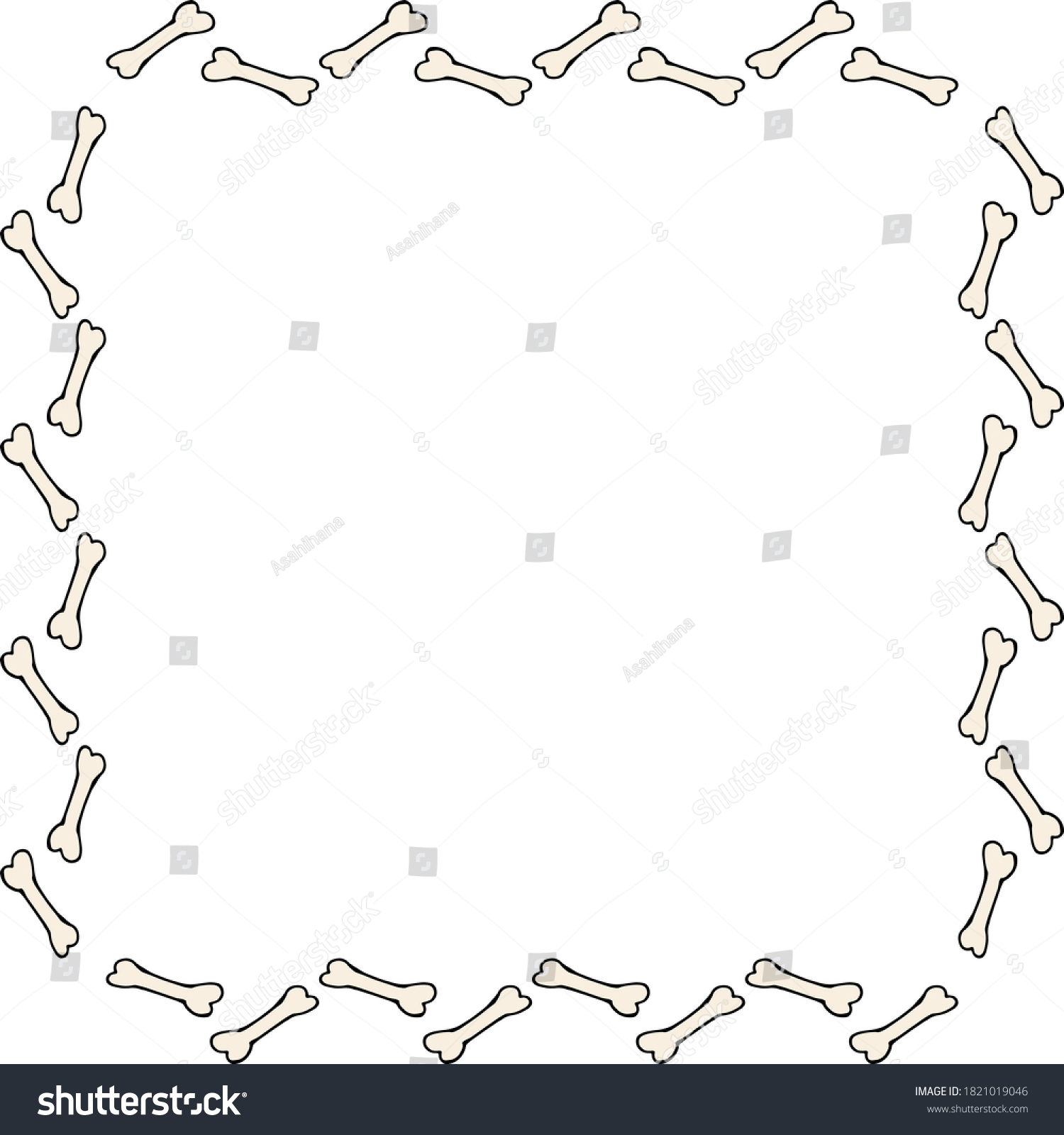 Square Frame Little Bones Vector Image Stock Vector (Royalty Free ...