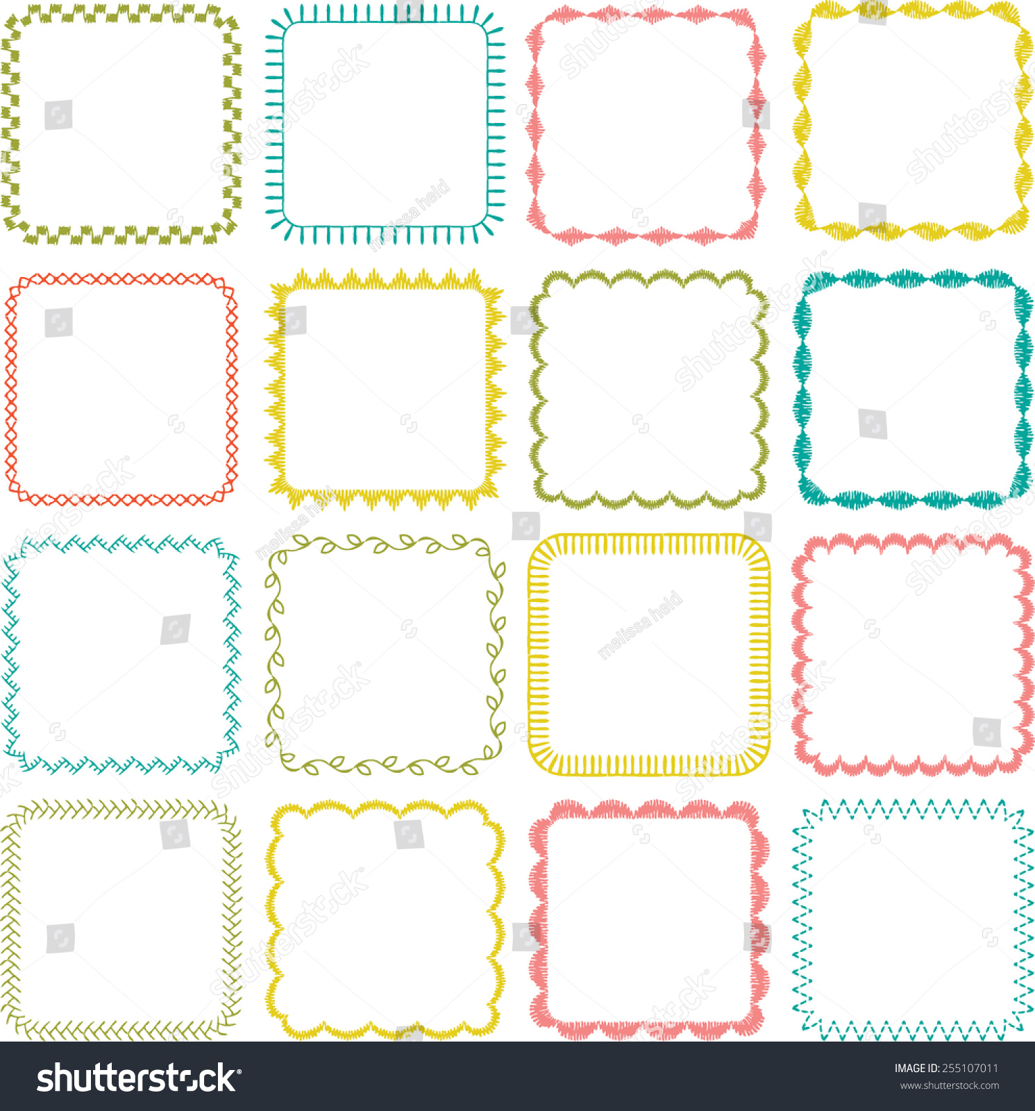 Square Frames Stock Vector Illustration 255107011 : Shutterstock