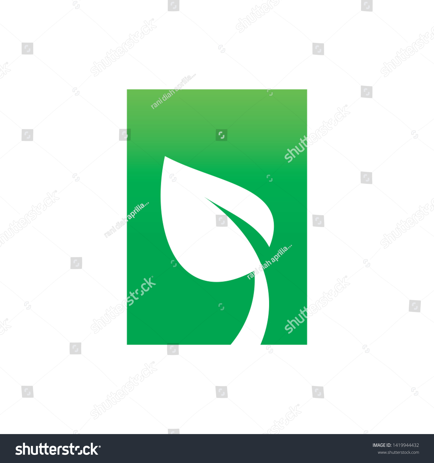 Square Leaf Logo Design Color Stock Vector (Royalty Free) 1419944432 ...