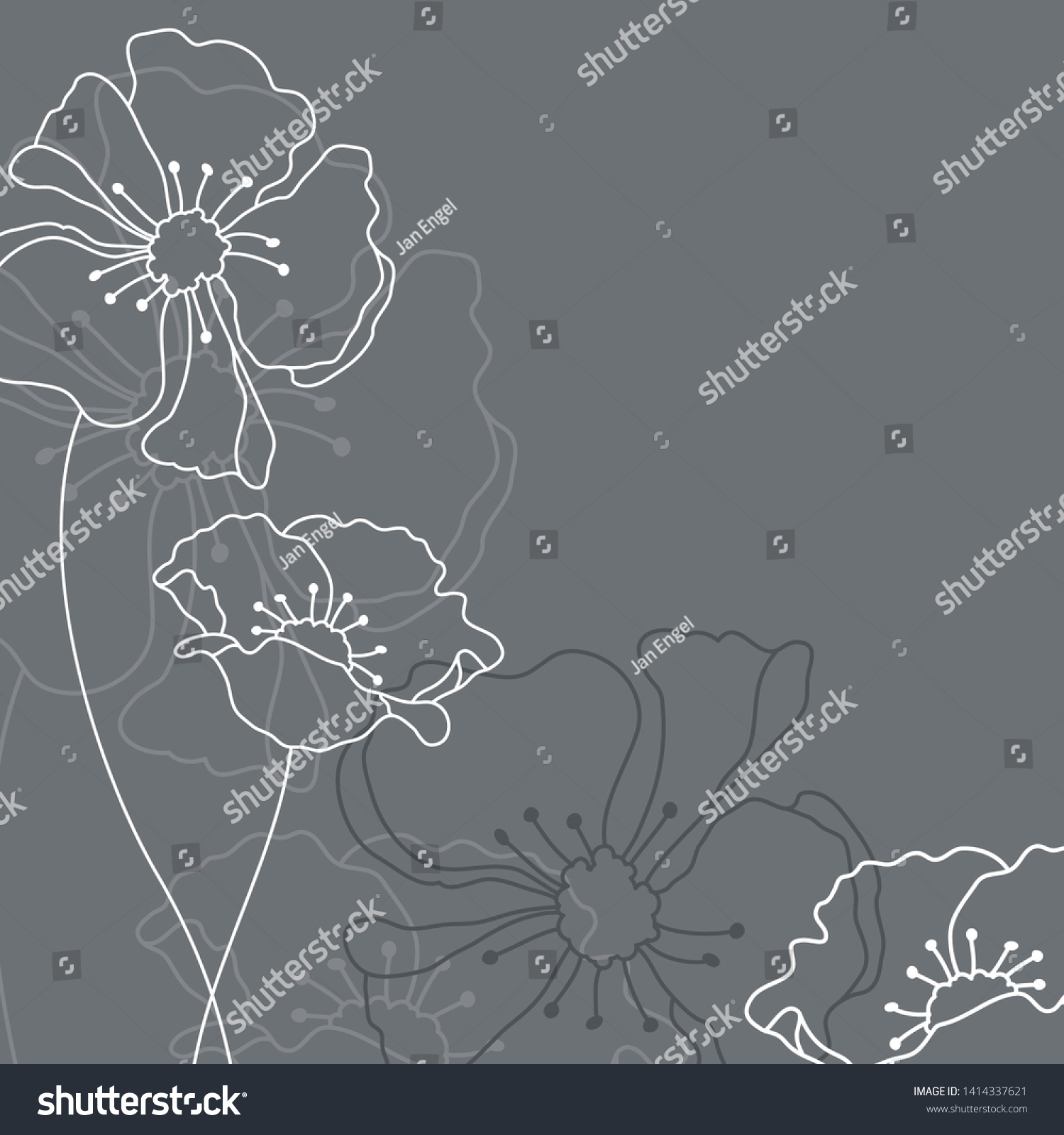 SVG of Square Mourning Card Grey Flowers svg