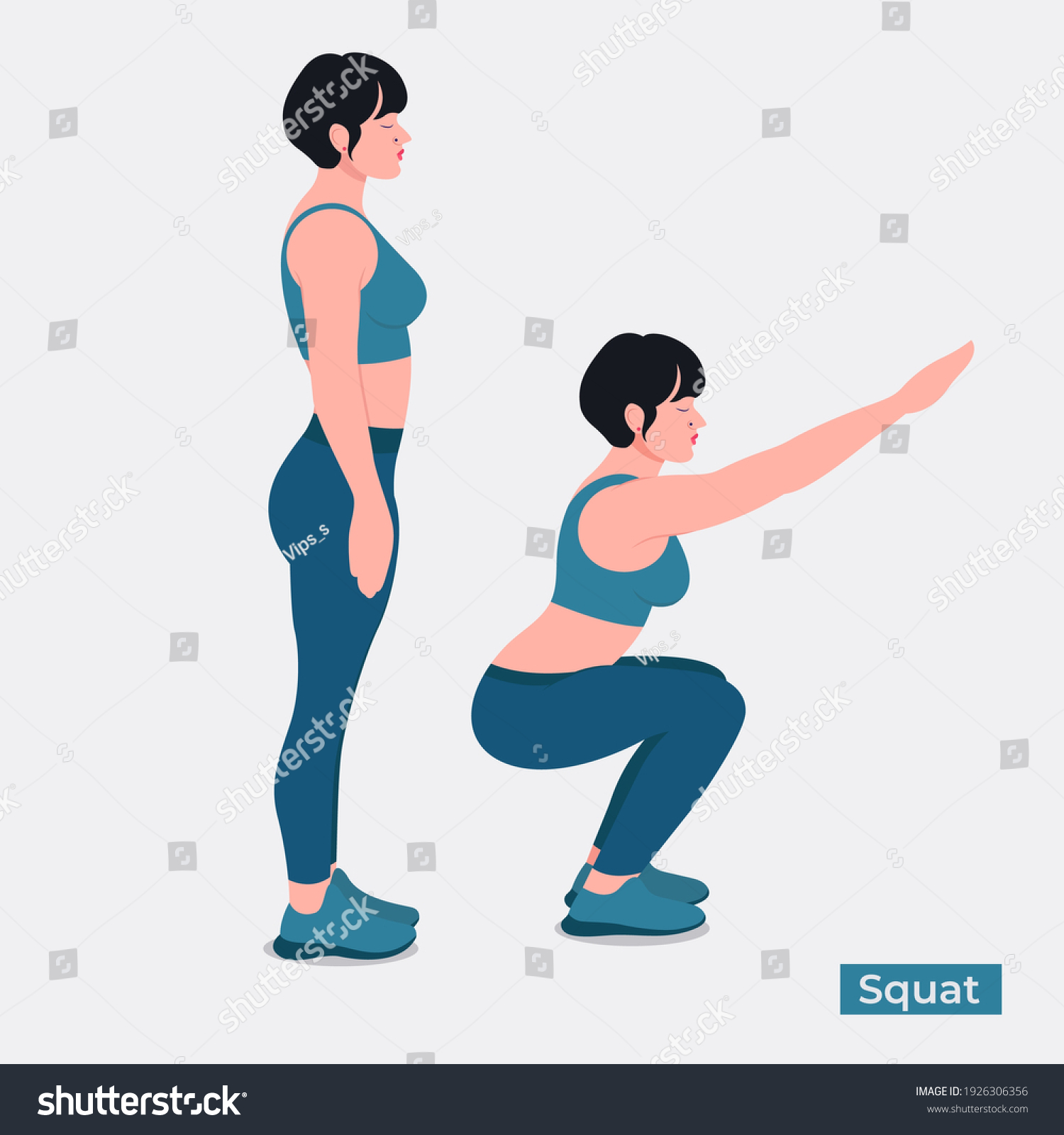 13,870 Squats exercise vector Images, Stock Photos & Vectors | Shutterstock