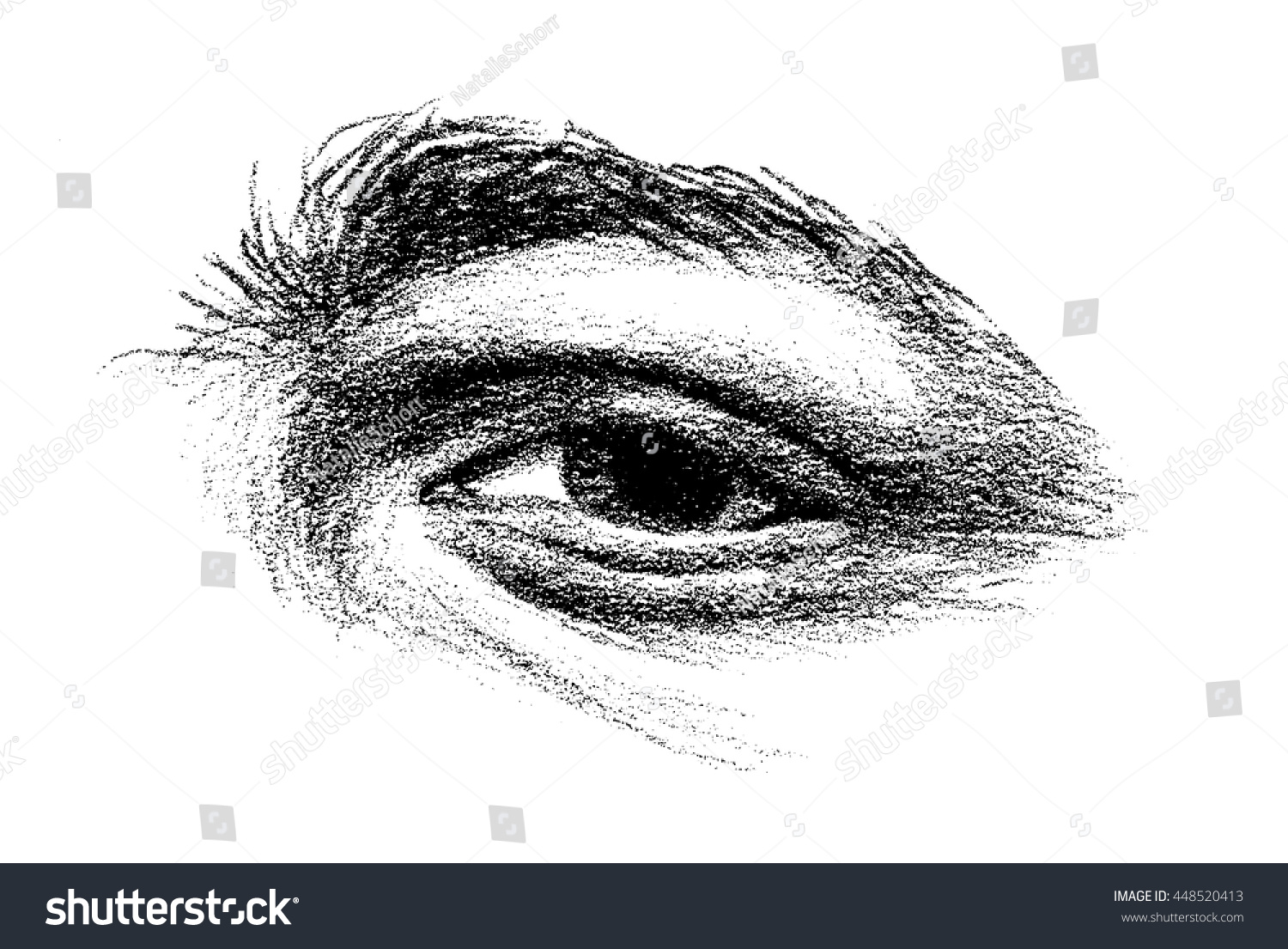 Squinting Human Eye Hand Drawn Vector Stock Vector 448520413 Shutterstock