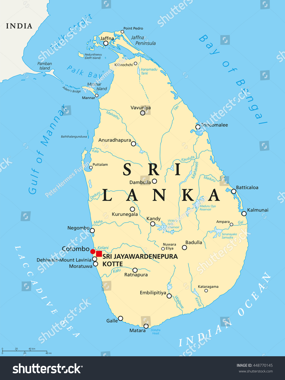 Show Me The Map Of Sri Lanka Sri Lanka Political Map Capitals Important Stock Vector (Royalty Free)  448770145 | Shutterstock