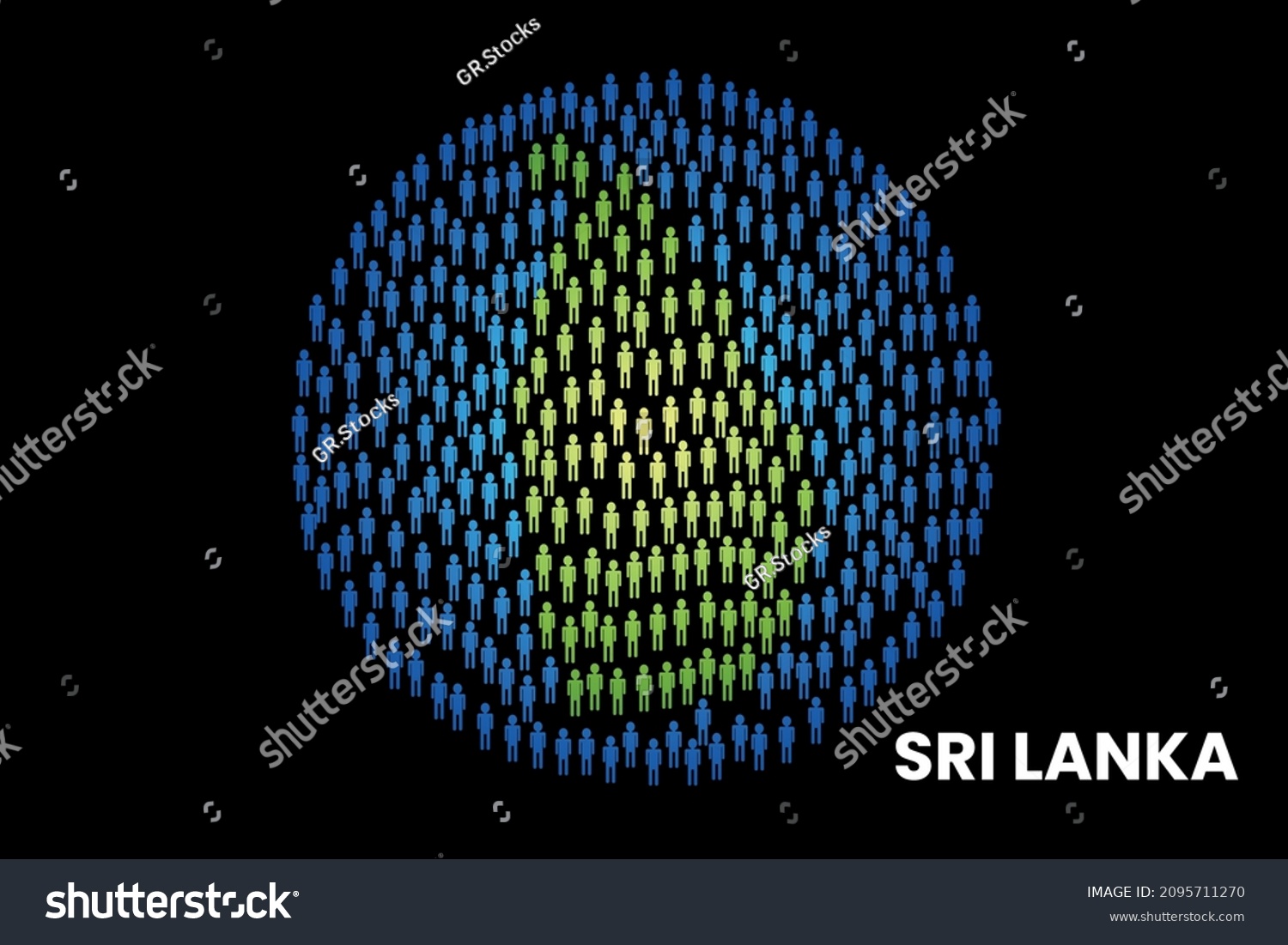 Sri Lanka Population People Map Globe Stock Vector (Royalty Free