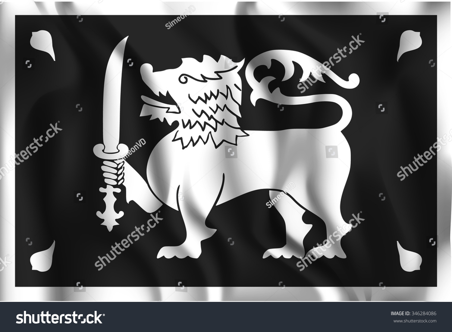 Sri Lanka Variant Flag Rectangular Shape Stock Vector (Royalty Free ...