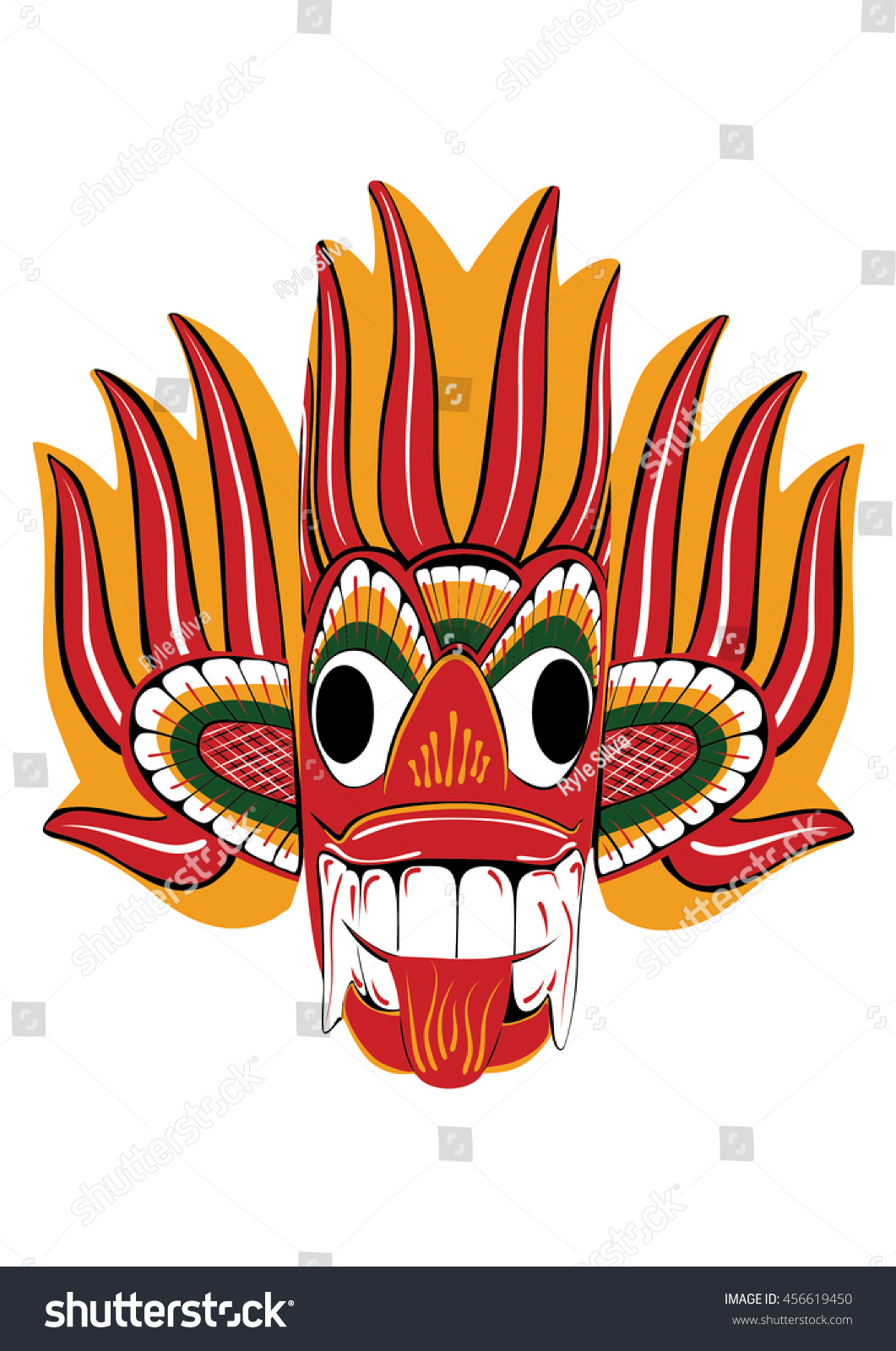 Download Srilanka Mask Stock Vector Royalty Free 456619450 PSD Mockup Templates