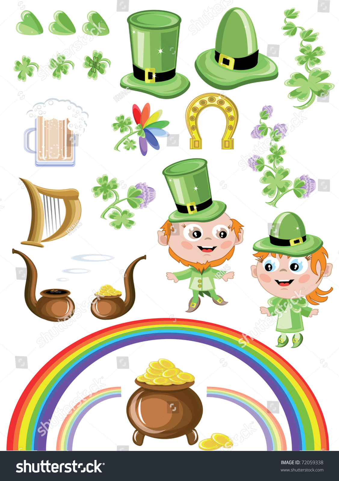 St Patricks Day Icon Set Stock Vector 72059338 - Shutterstock