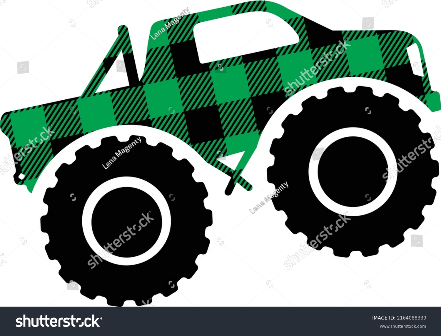 SVG of St Patrick's day truck Buffalo plaid vector svg
