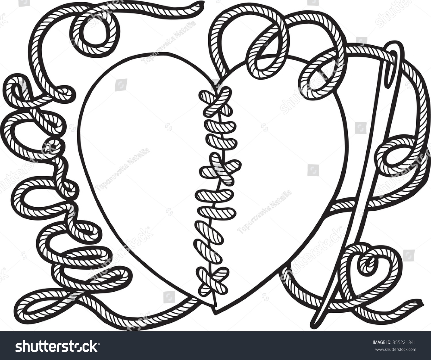 St Valentines Doodle Card Broken Heart Stock Vector Royalty Free
