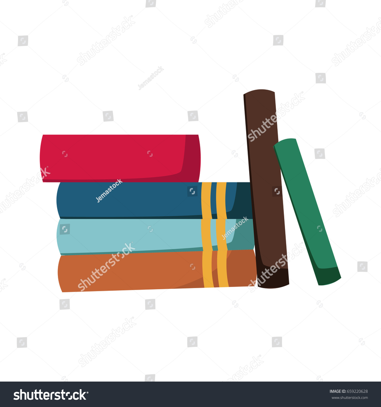 Stack Books Collection Library Image Stock Vector (Royalty Free ...