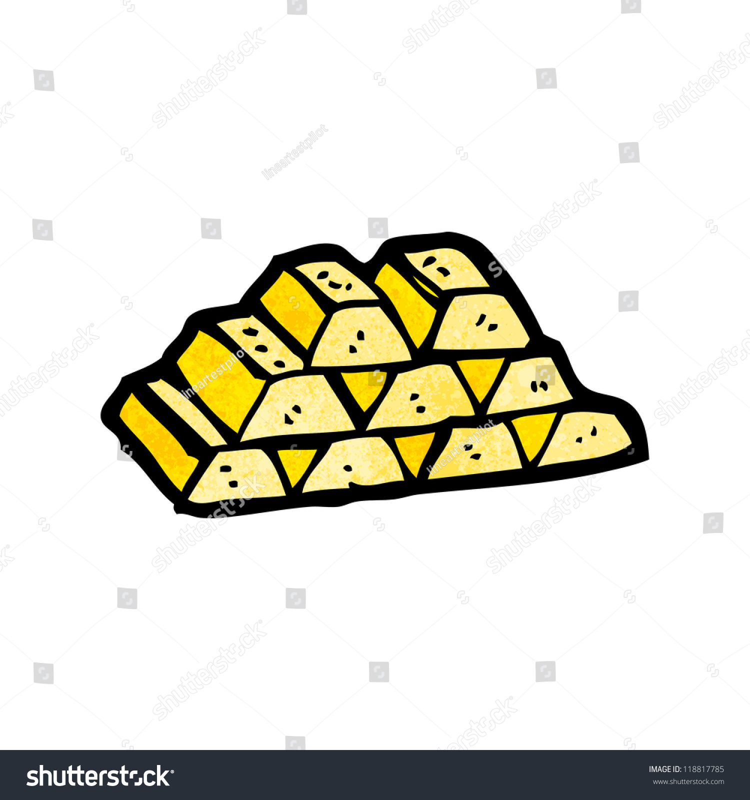 Stack Of Gold Bars Cartoon Stock Vector Illustration 118817785 ...