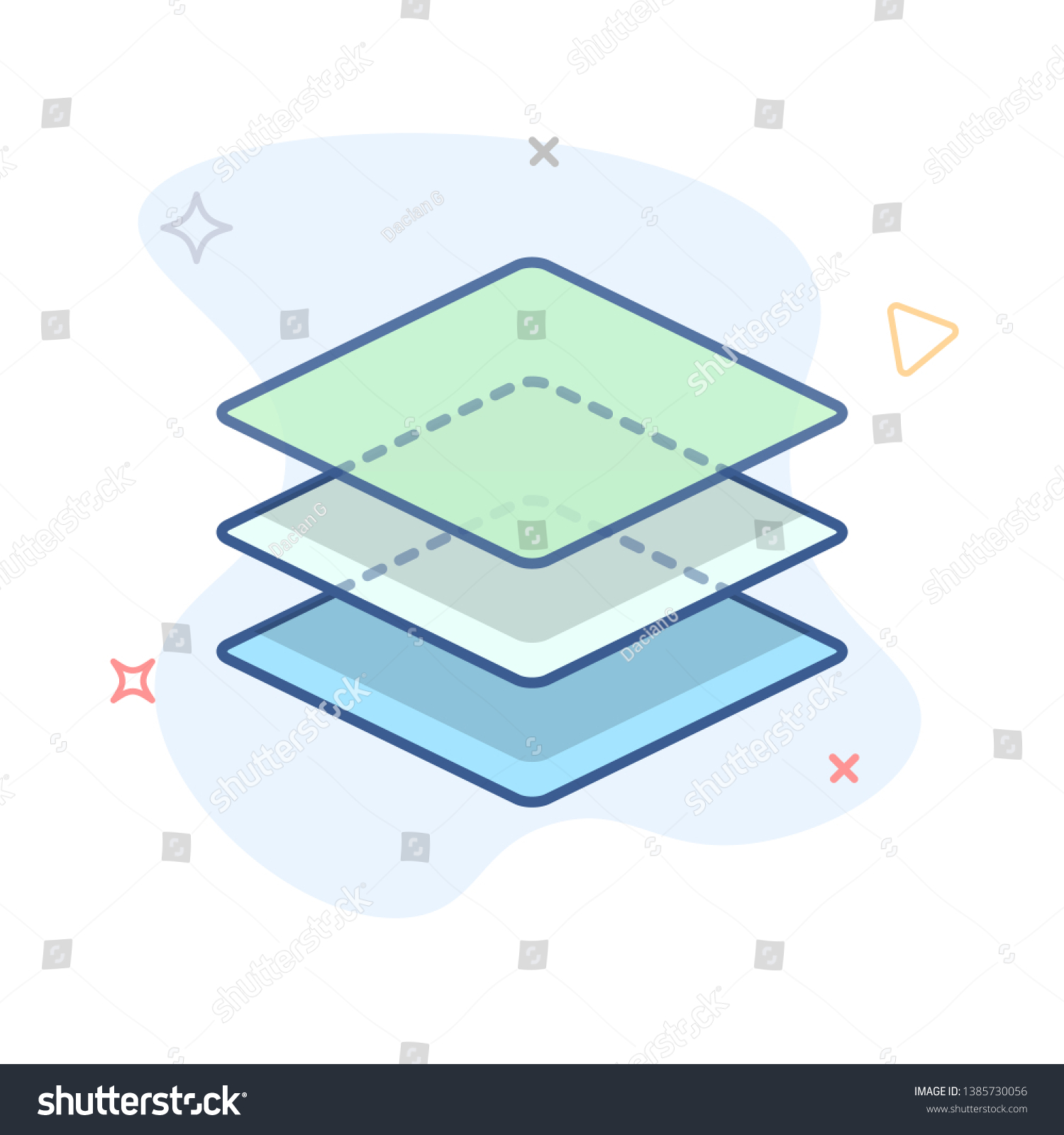 Stack Layers Icon Stack Squares Outline : image vectorielle de stock ...