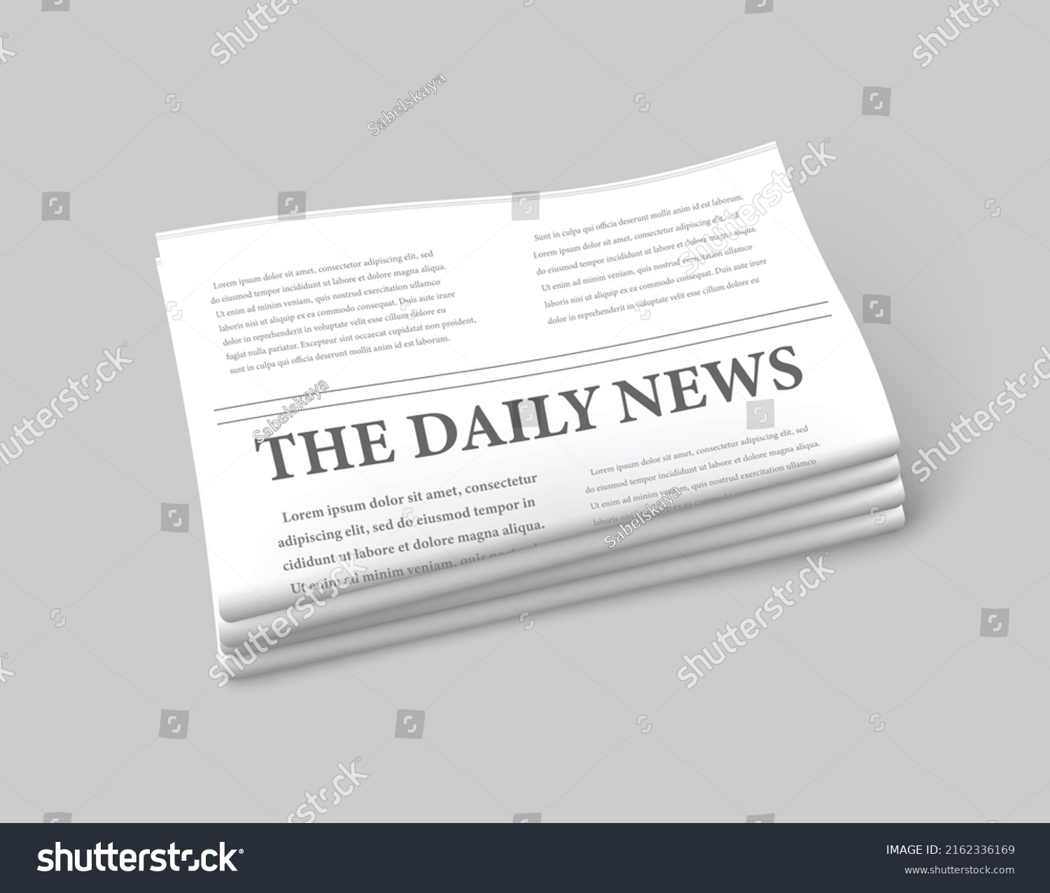 Stack Newspaper Sheets Sample Text Placement Stock Vector (Royalty Free ...