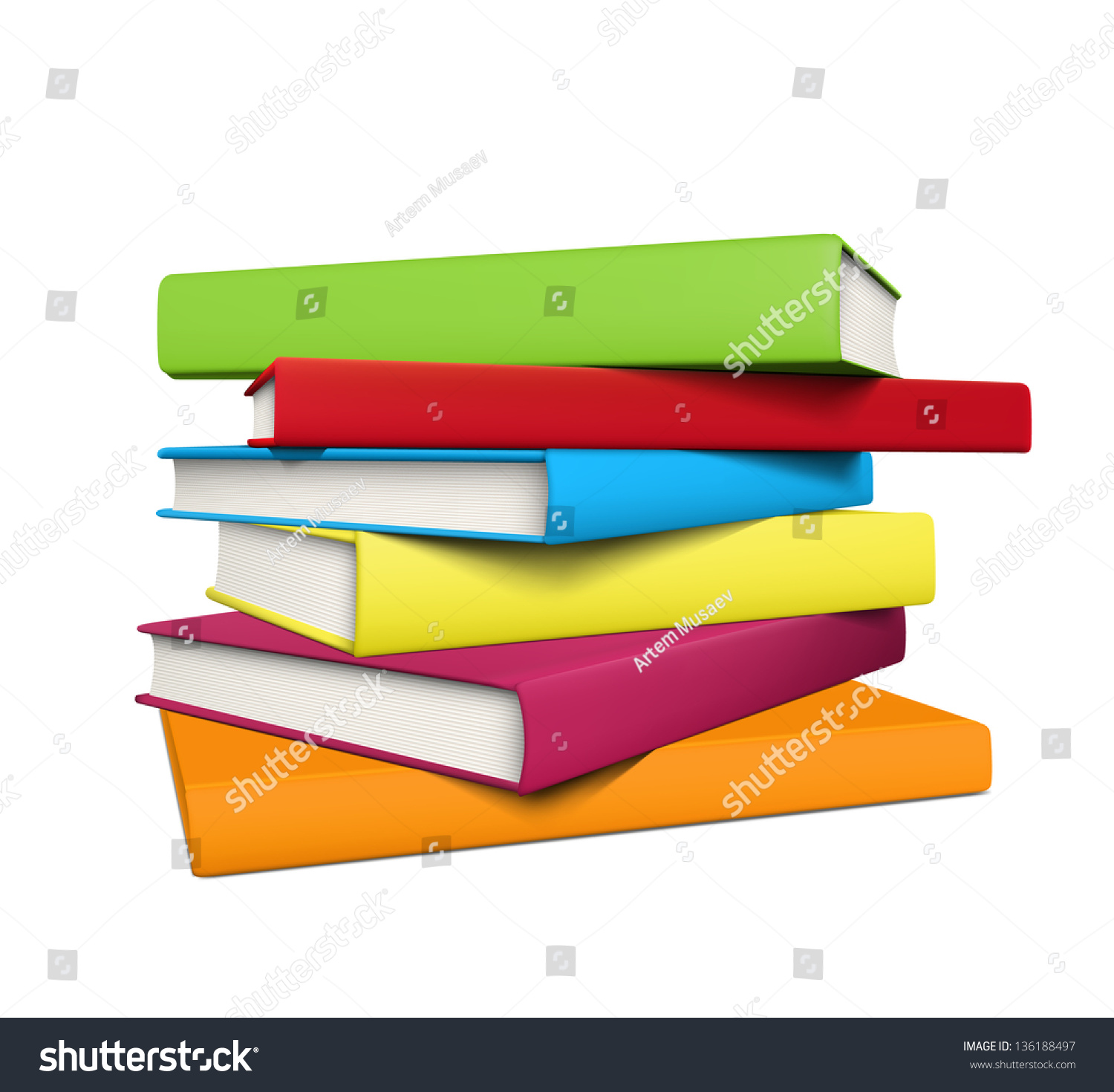 Stack Realistic Colored Books Empty Covers Stock Vector (Royalty Free ...