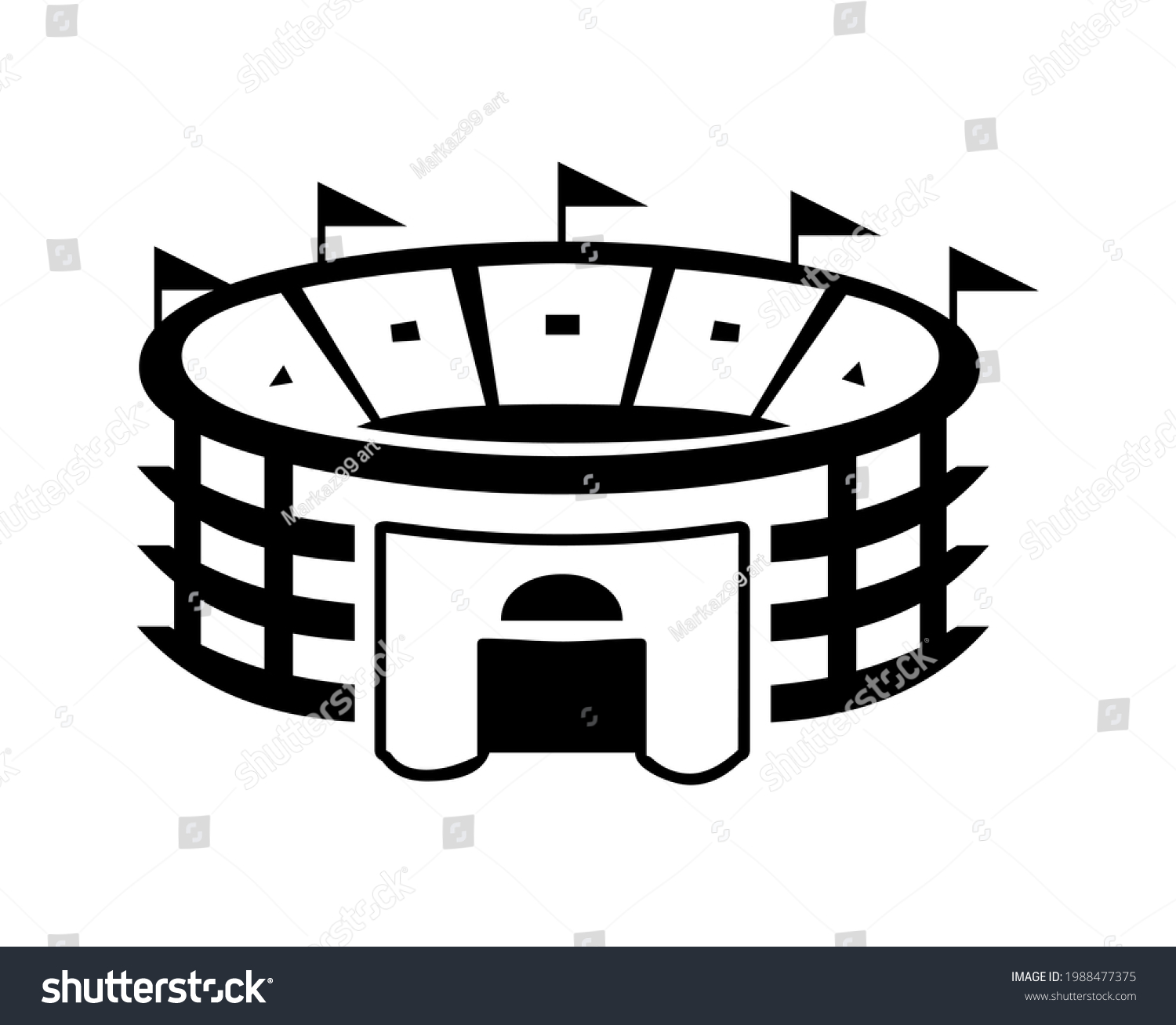 Stadium Symbol Logo Icon Lines Perfect Stock Vector (Royalty Free ...