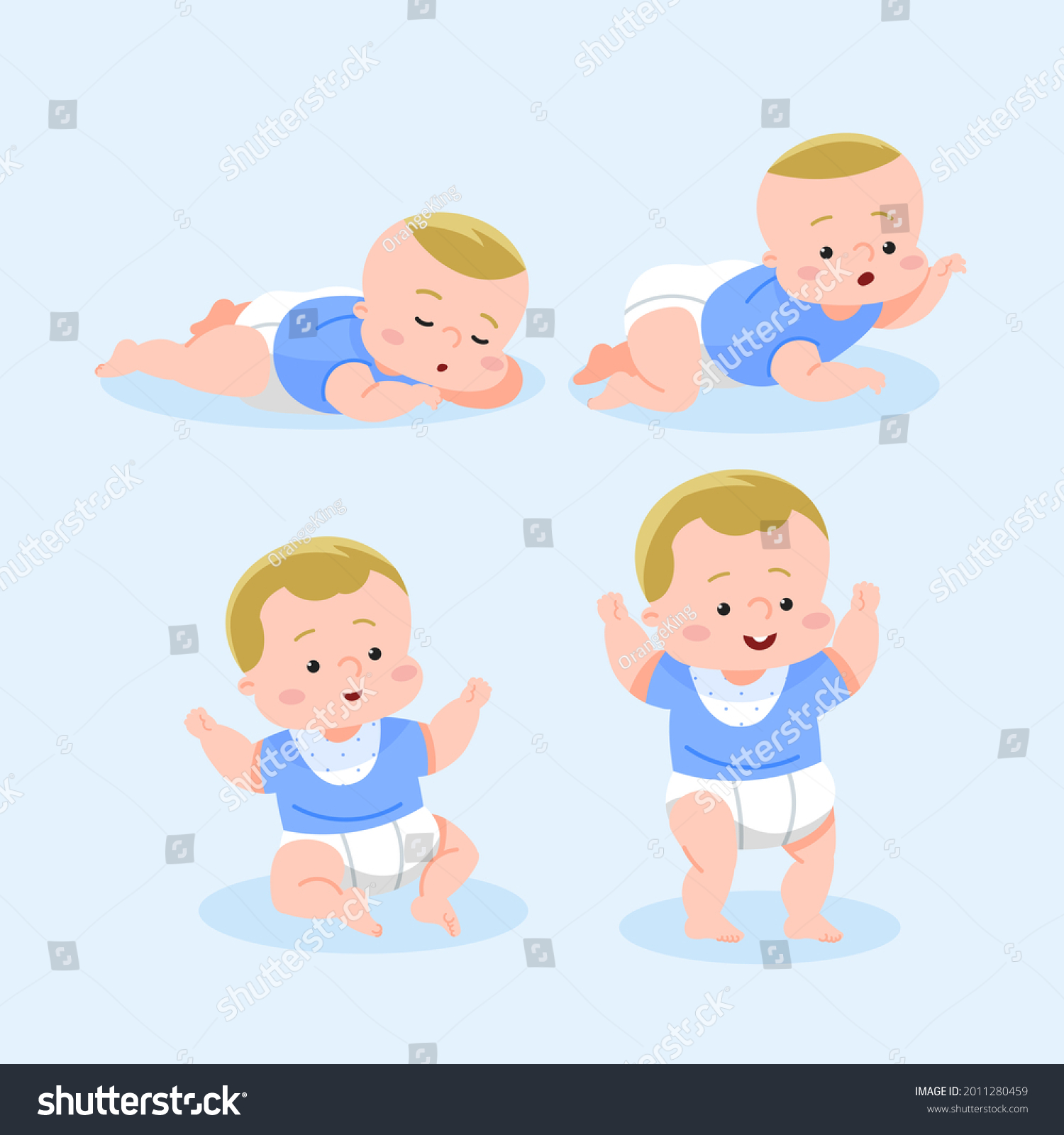 Stages Baby Process Stage Children Change Stock Vector (Royalty Free ...