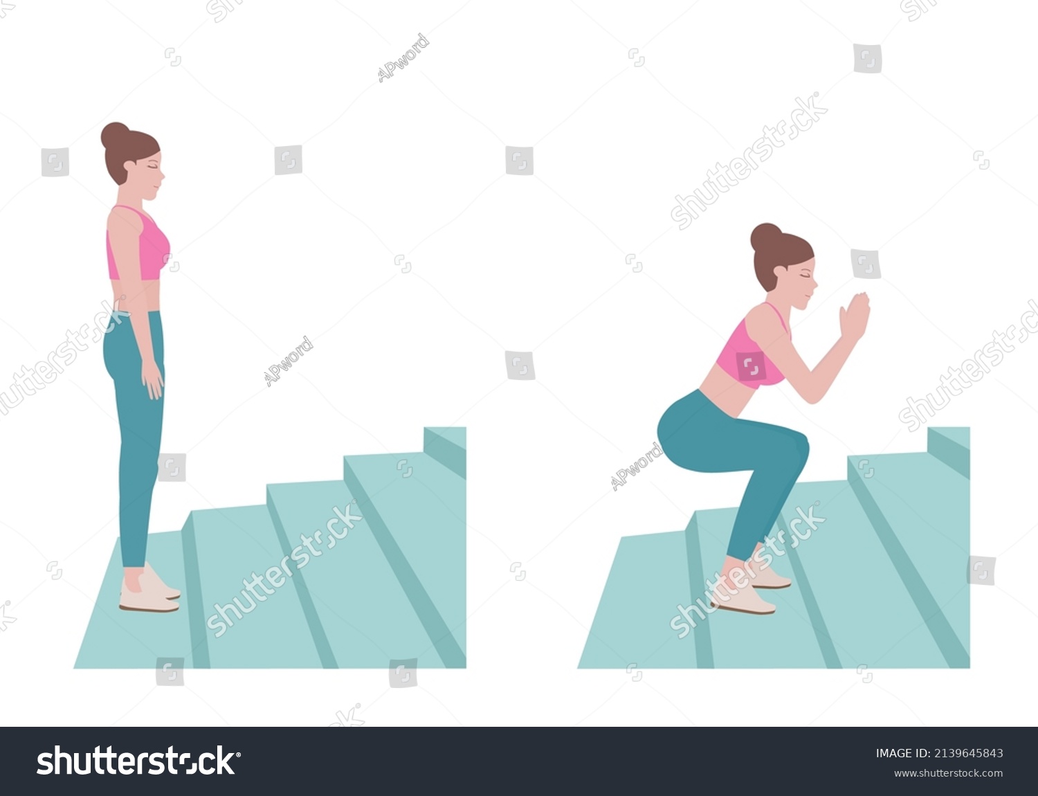 Stair Workout Exercises You Can Do Stock Vector (Royalty Free ...