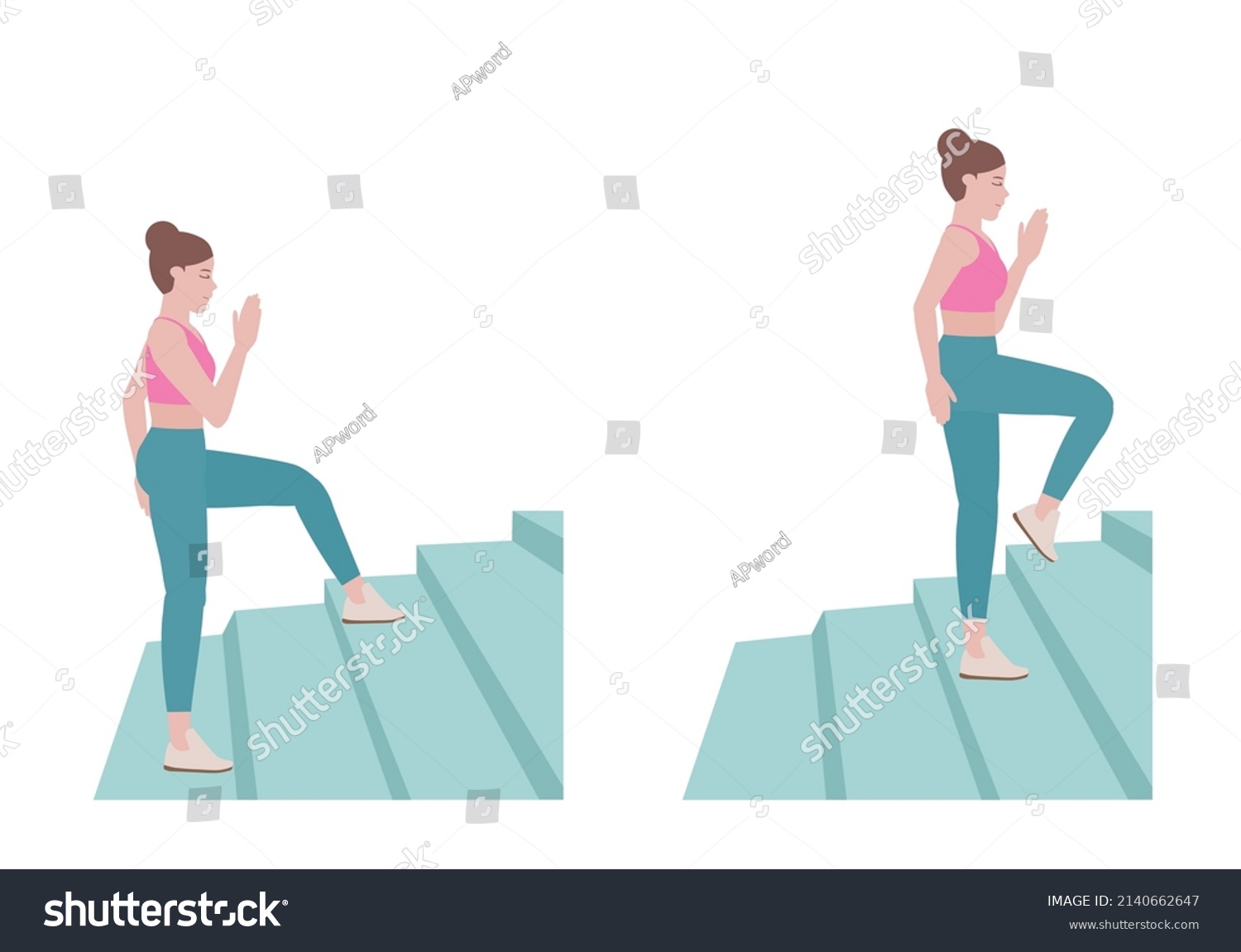 Stair Workout Exercises You Can Do Stock Vector (Royalty Free ...