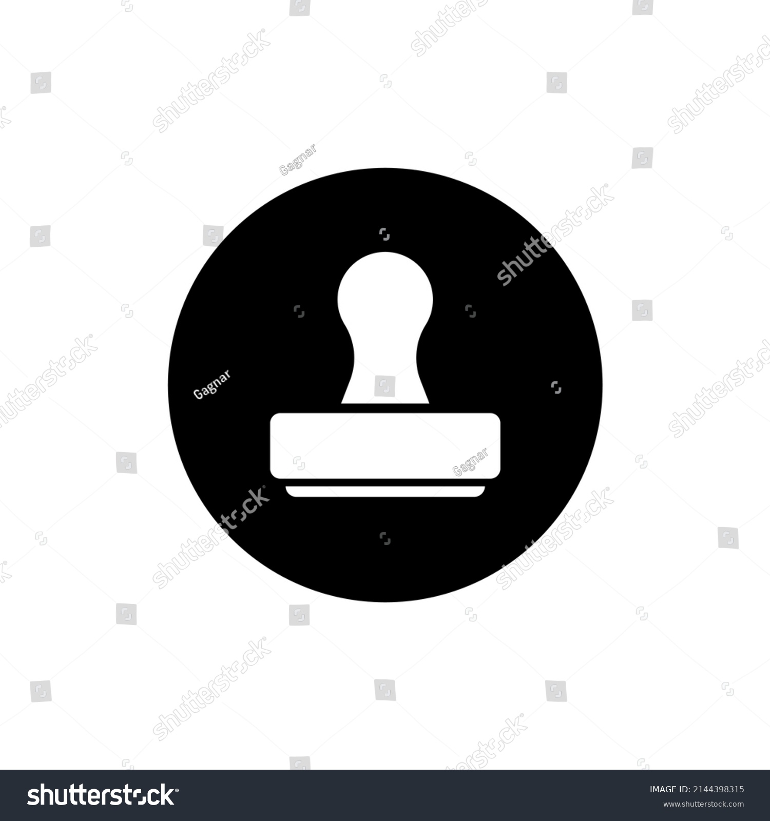 Stamp Icon Black Round Stock Vector (Royalty Free) 2144398315 ...