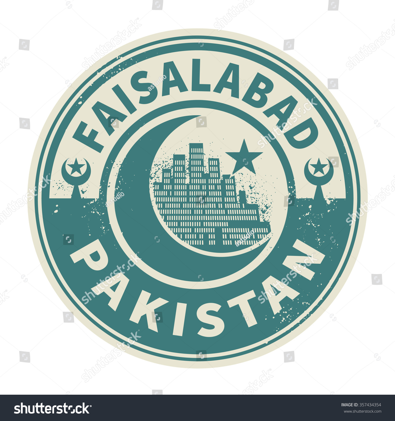 Stamp Emblem Text Faisalabad Pakistan Inside Stock Vector Royalty Free