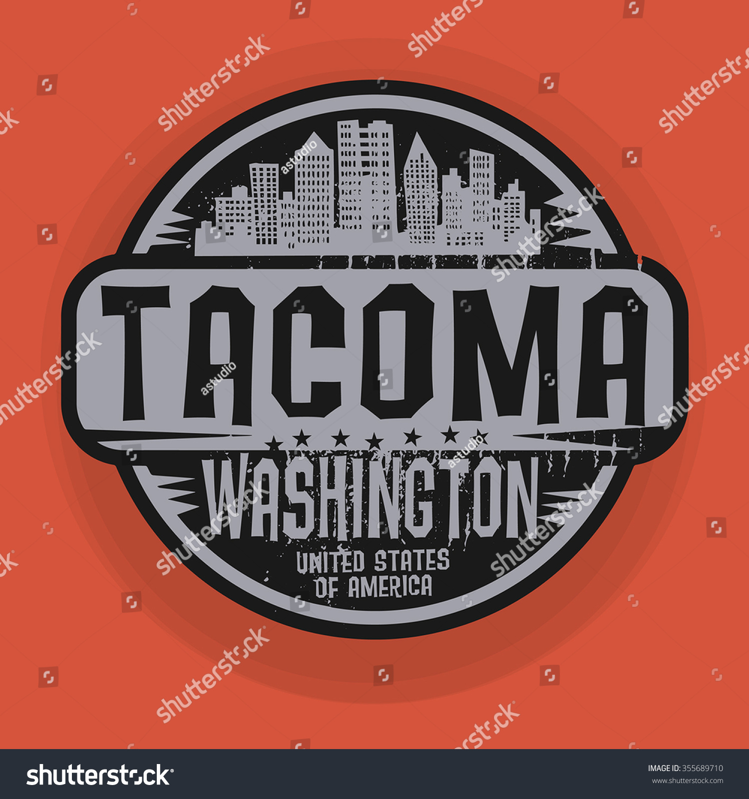 SVG of Stamp or label with name of Tacoma, Washington, vector illustration svg