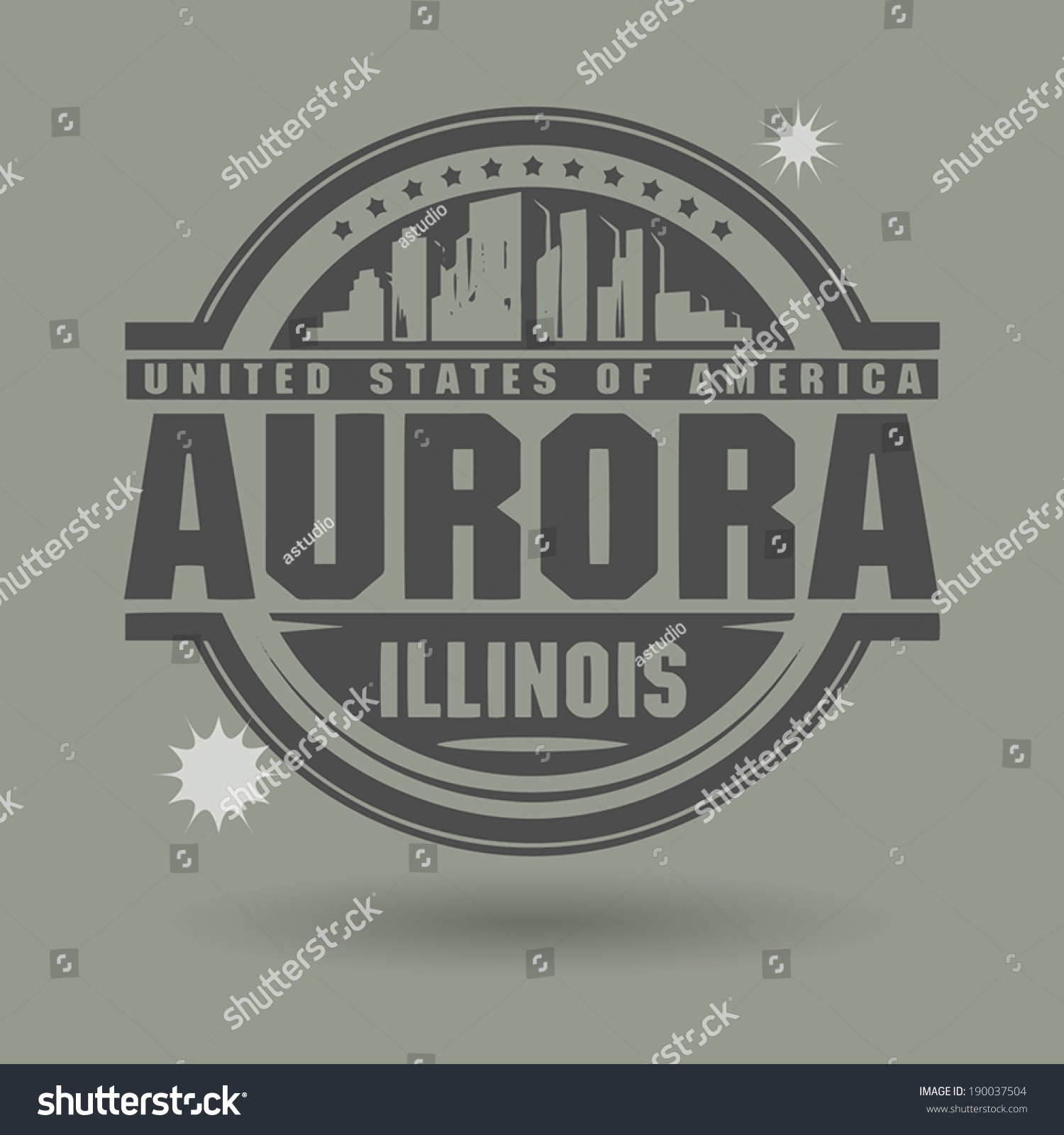 SVG of Stamp or label with text Aurora, Illinois inside, vector illustration svg