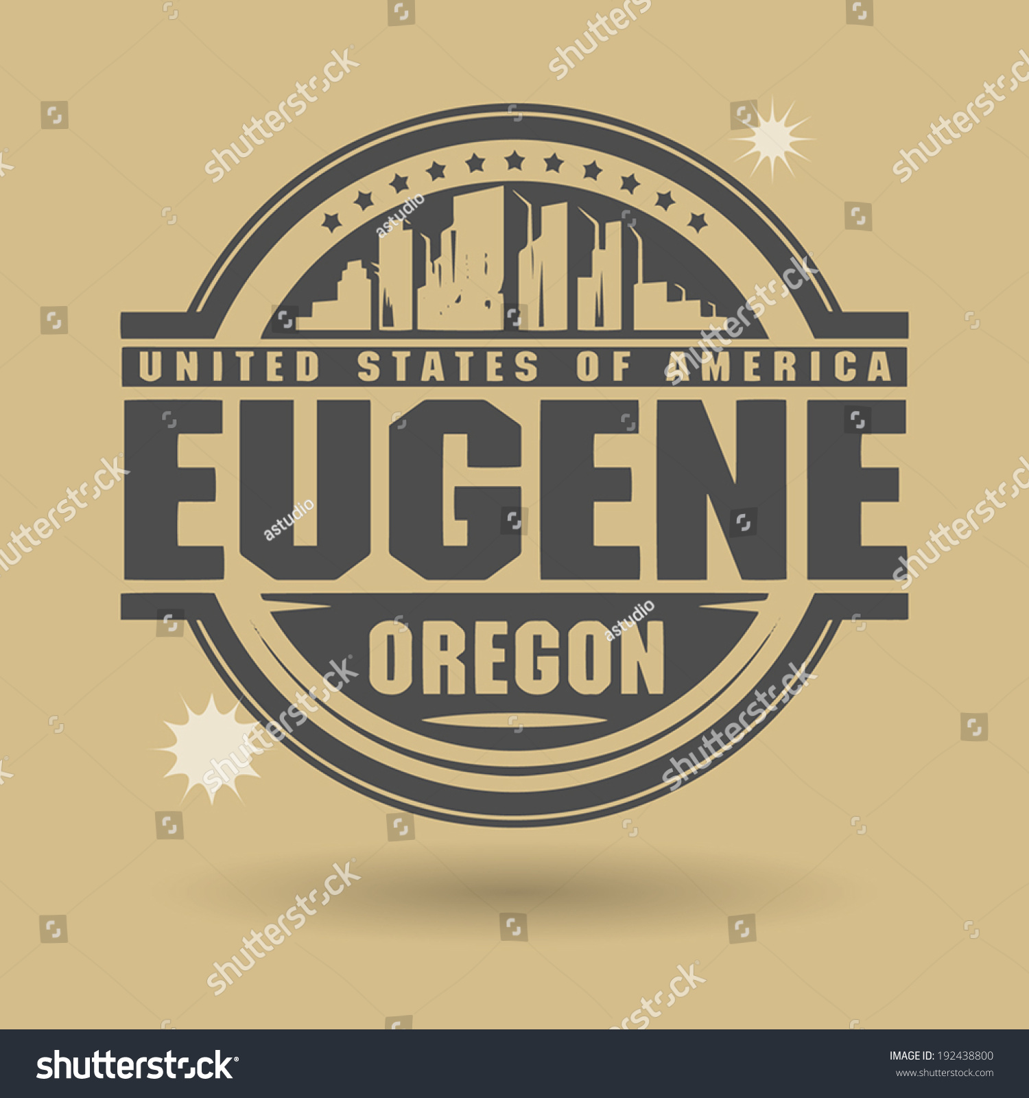 Stamp Label Text Eugene Oregon Inside Stock Vector (Royalty Free) 192438800