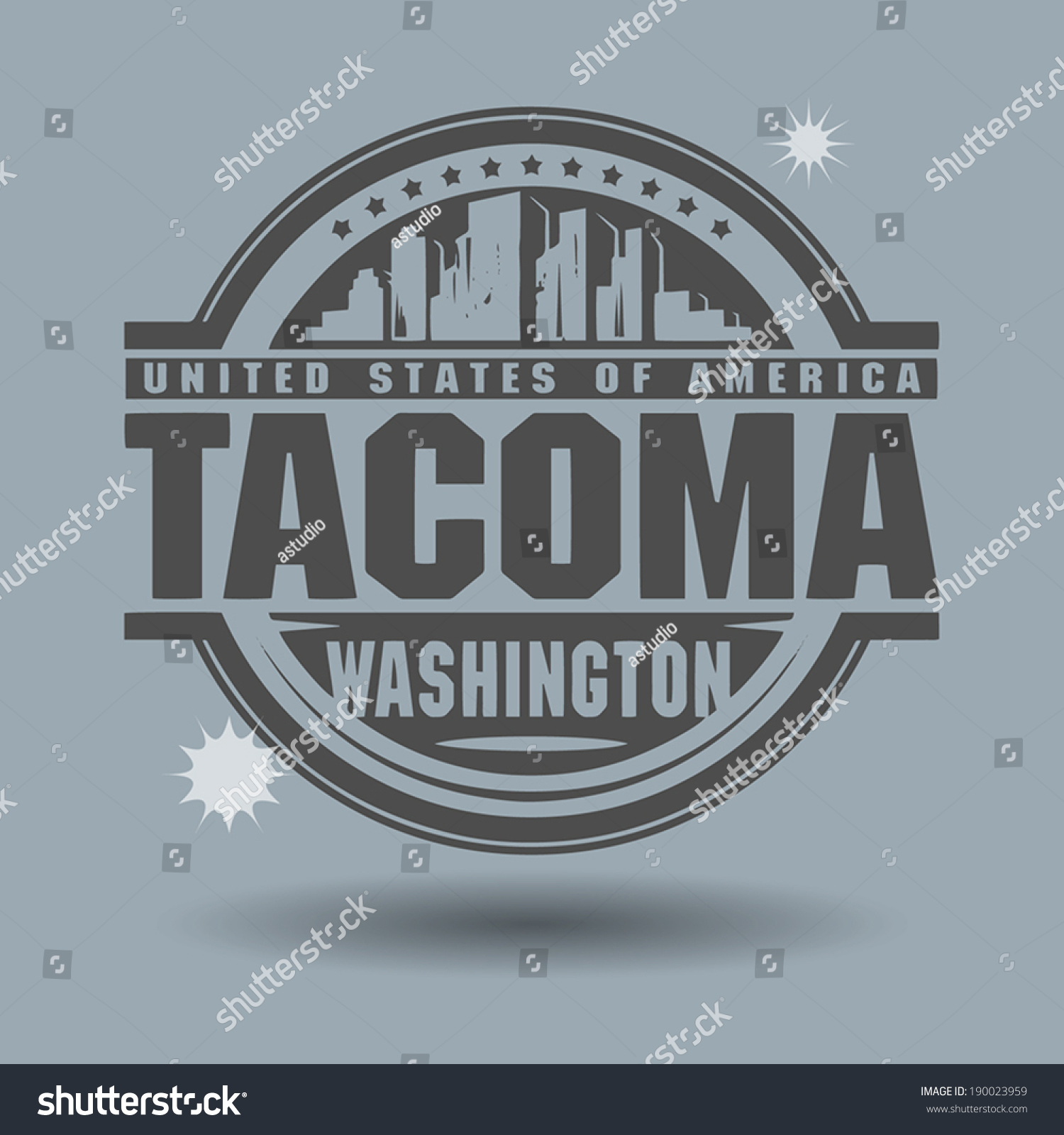SVG of Stamp or label with text Tacoma, Washington inside, vector illustration svg