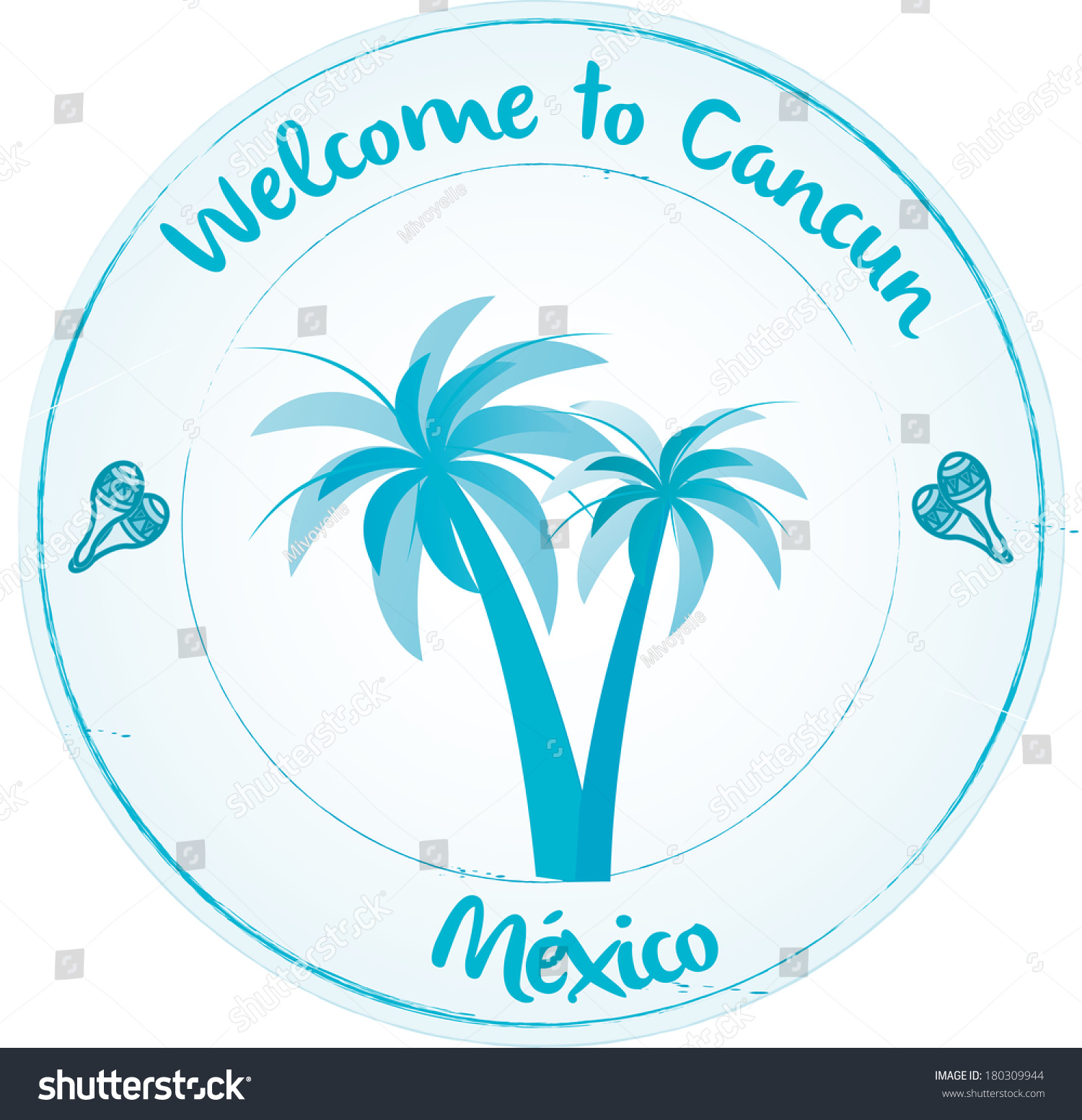 Stamp Welcome To Cancun Stock Vector Illustration 180309944 : Shutterstock