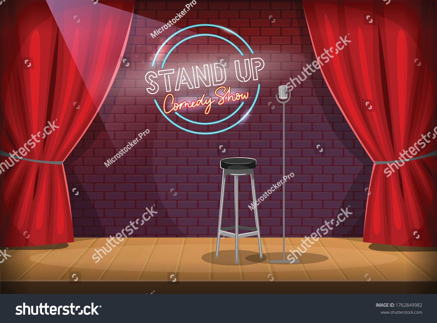 comedy club stage background