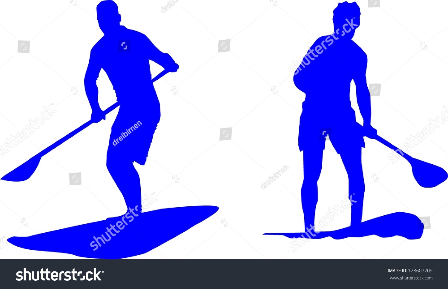 Stand Paddling Stock Vector 128607209 Shutterstock
