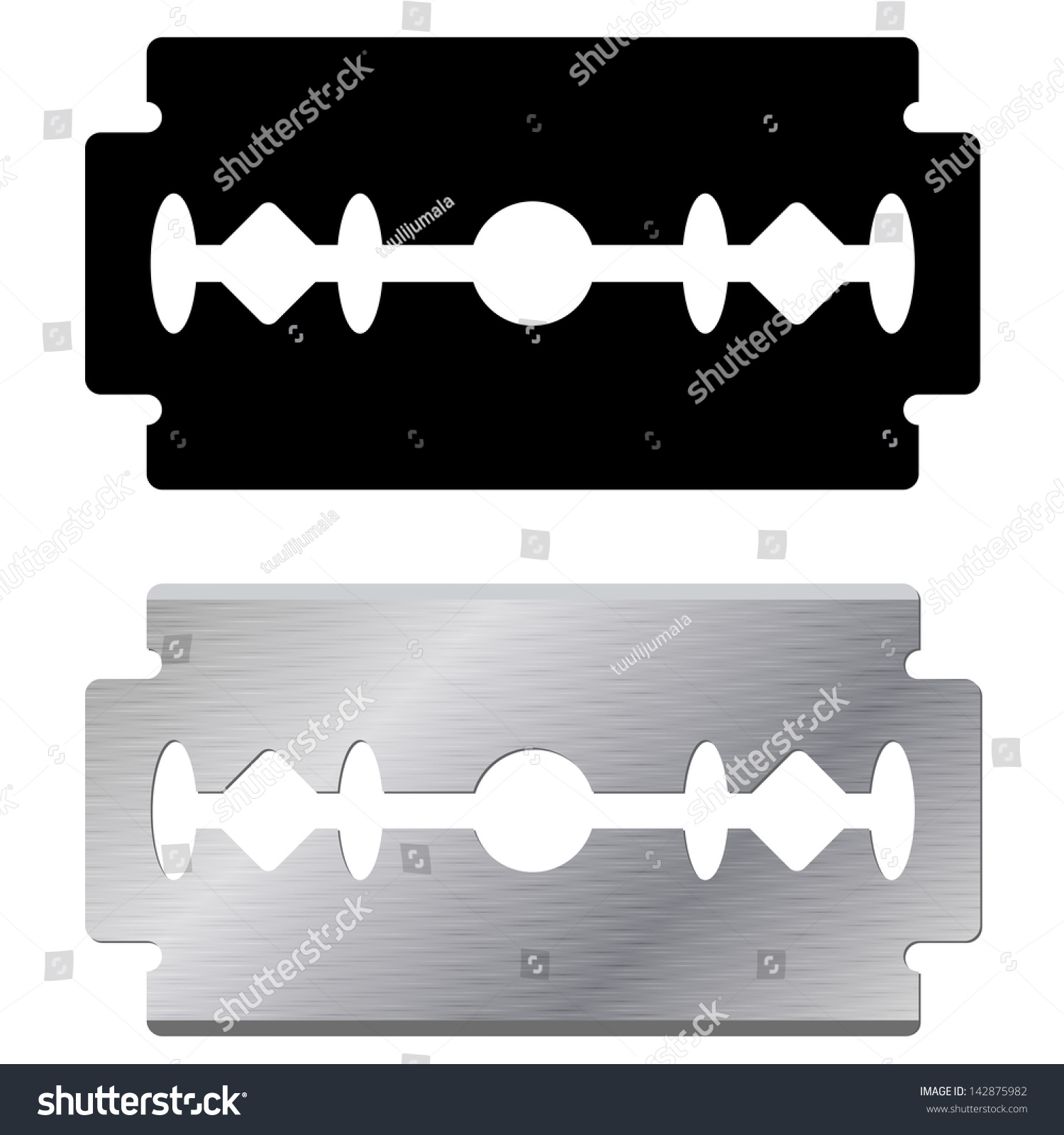 Standard Razor Blade Shape And Realistic Vector Illustration Isolated ...