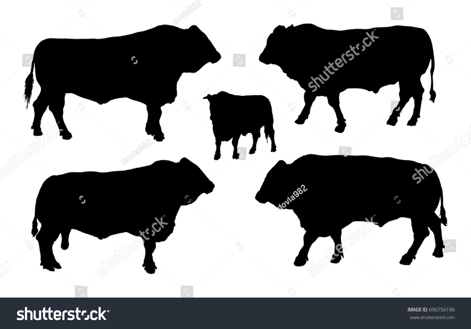 SVG of Standing adult bull vector silhouette illustration isolated on white background. Buffalo, bull group collection. Domestic animal. Farm animal. Organic food. Mythology creature. svg