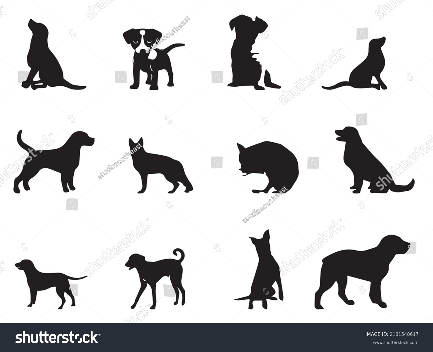 Standing Dog Vector Image Image Dog Stock Vector (Royalty Free ...