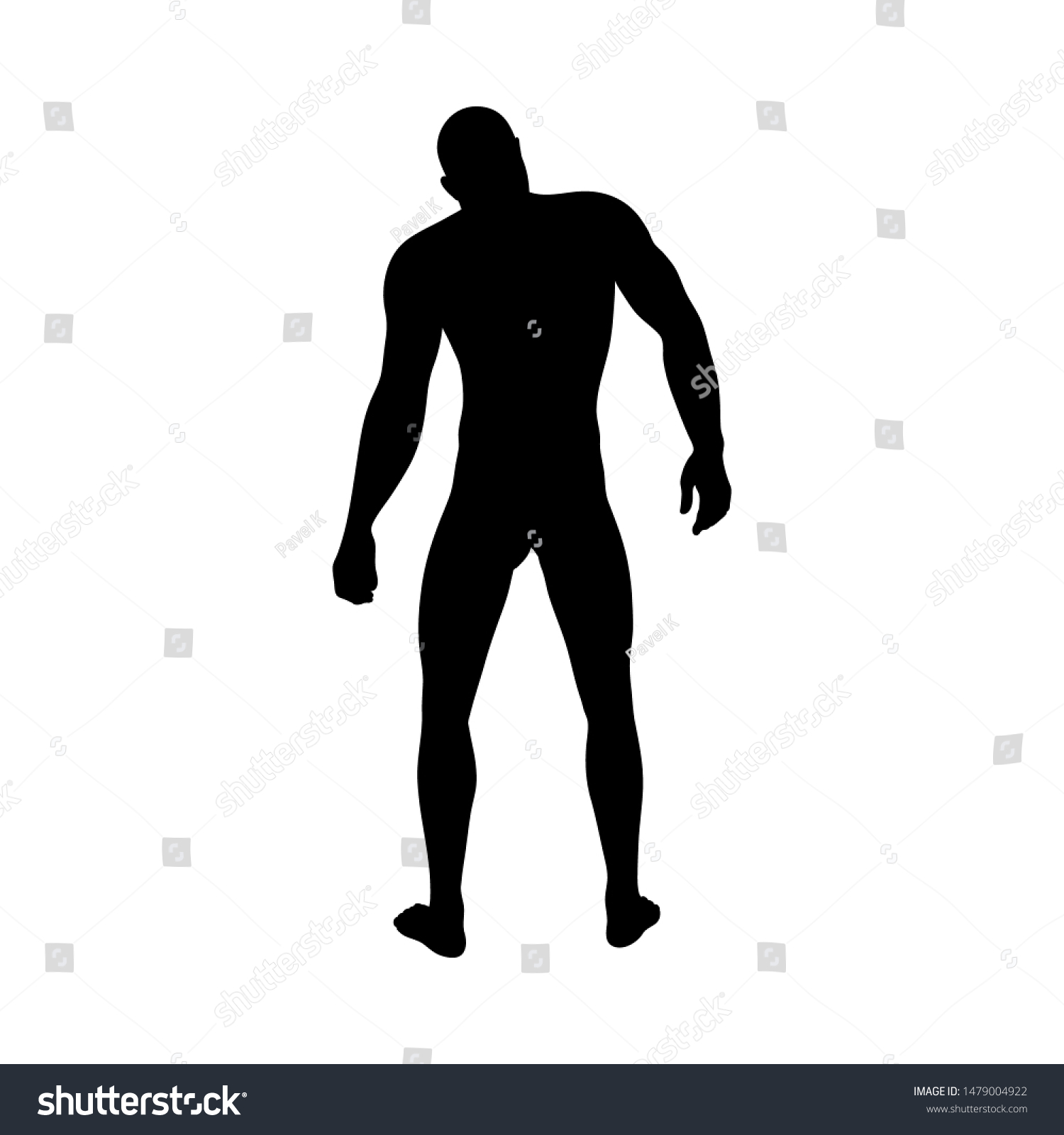 Standing Pose Man Silhouette Very Smooth Stock Vector Royalty Free 1479004922 4544