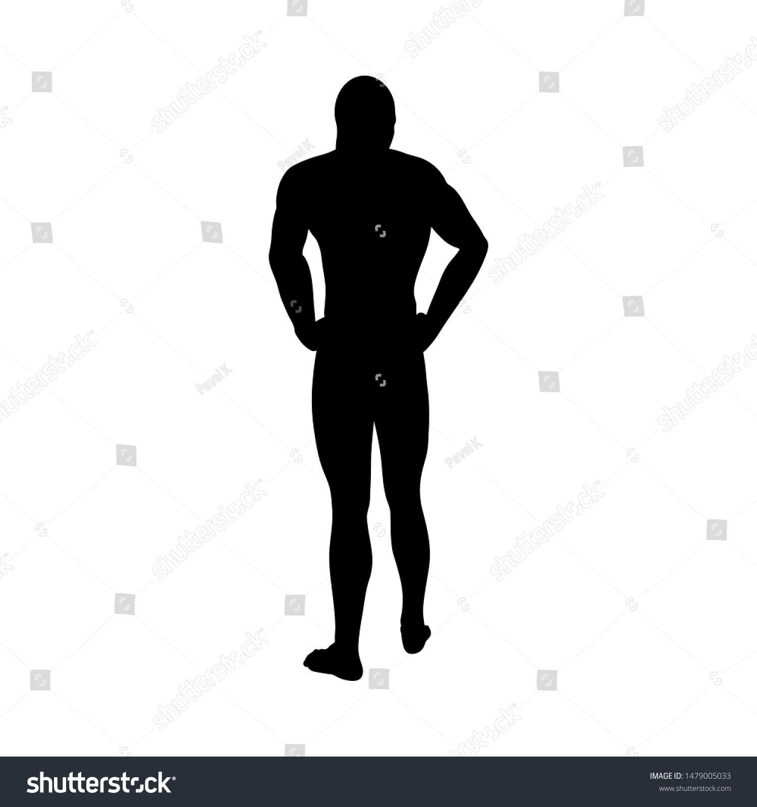 Standing Pose Man Silhouette Very Smooth Stock Vector Royalty Free 1479005033 9486