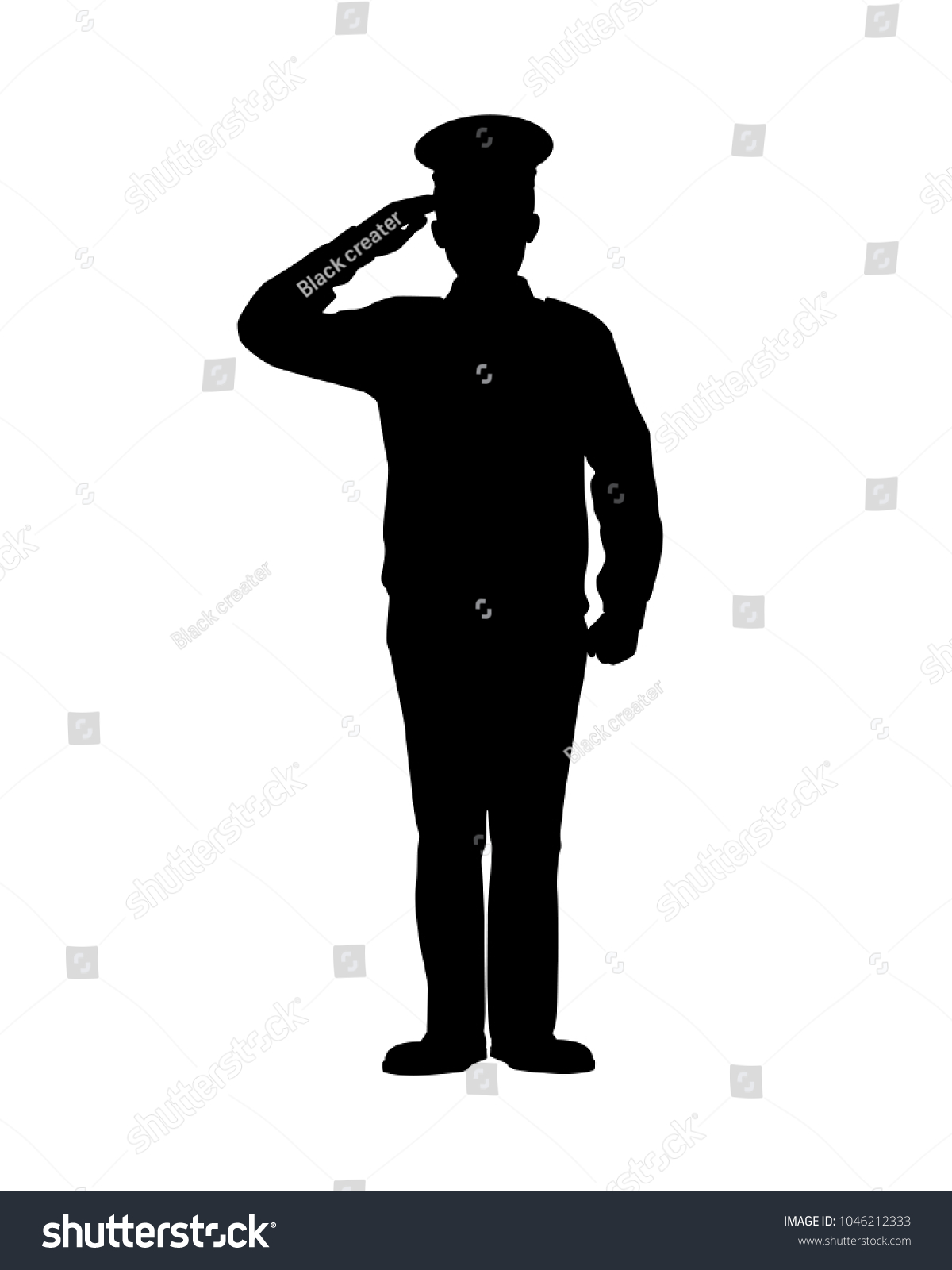 Standing Soldier Silhouette Vector Stock Vector (Royalty Free) 1046212333