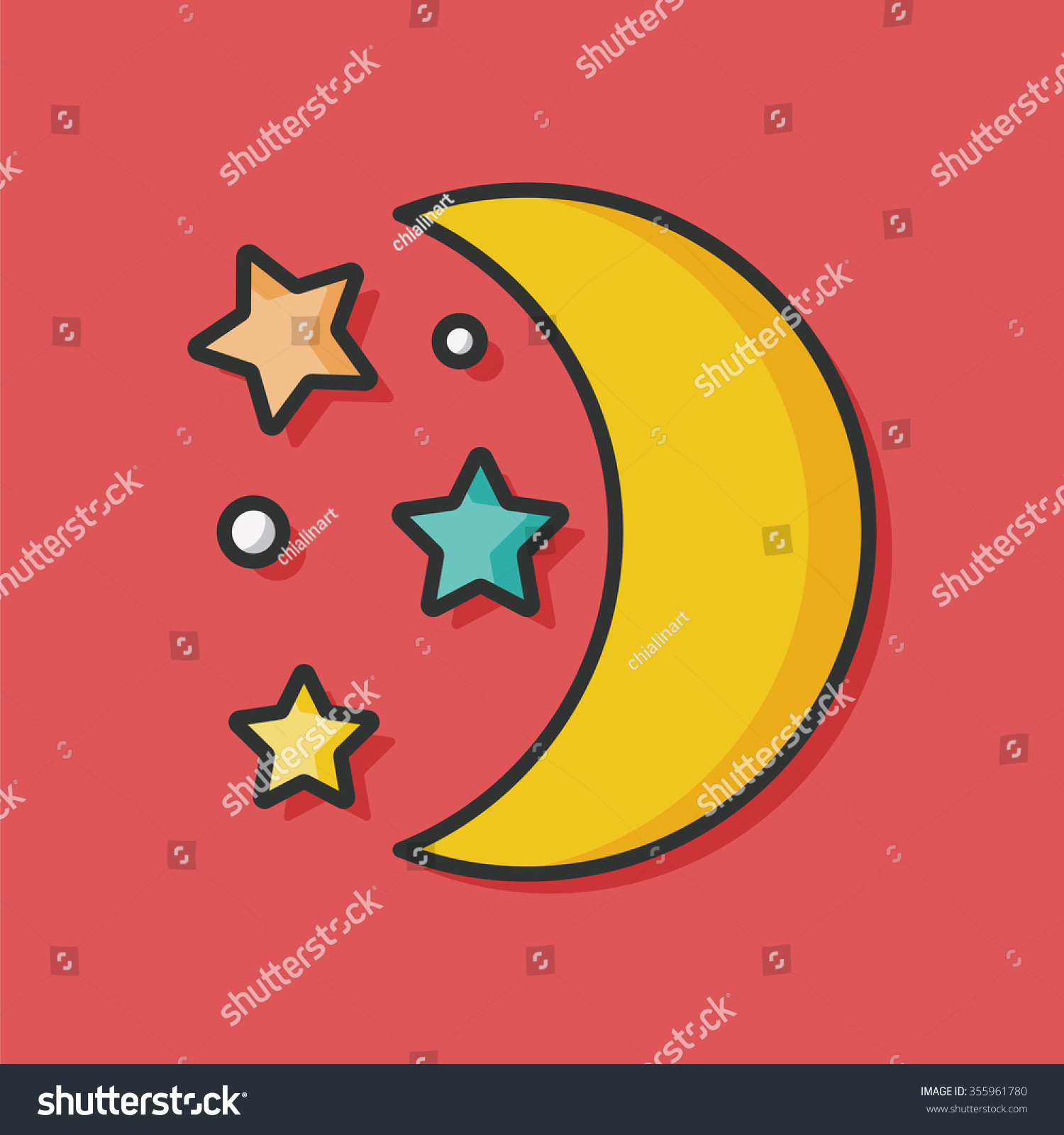 Star And Moon Vector Icon - 355961780 : Shutterstock