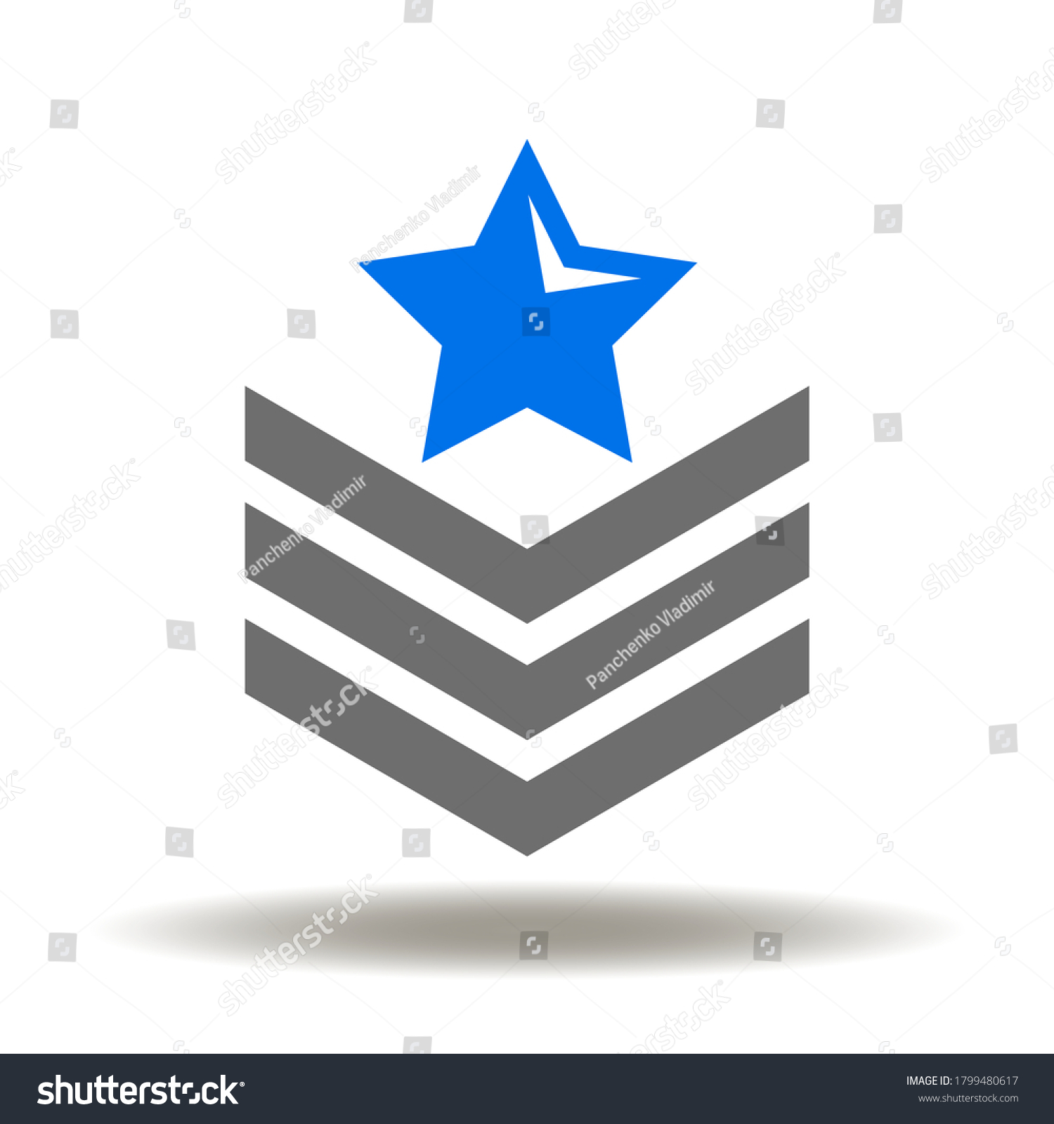 Star Arrows Down Military Icon Vector Stock Vector (Royalty Free ...