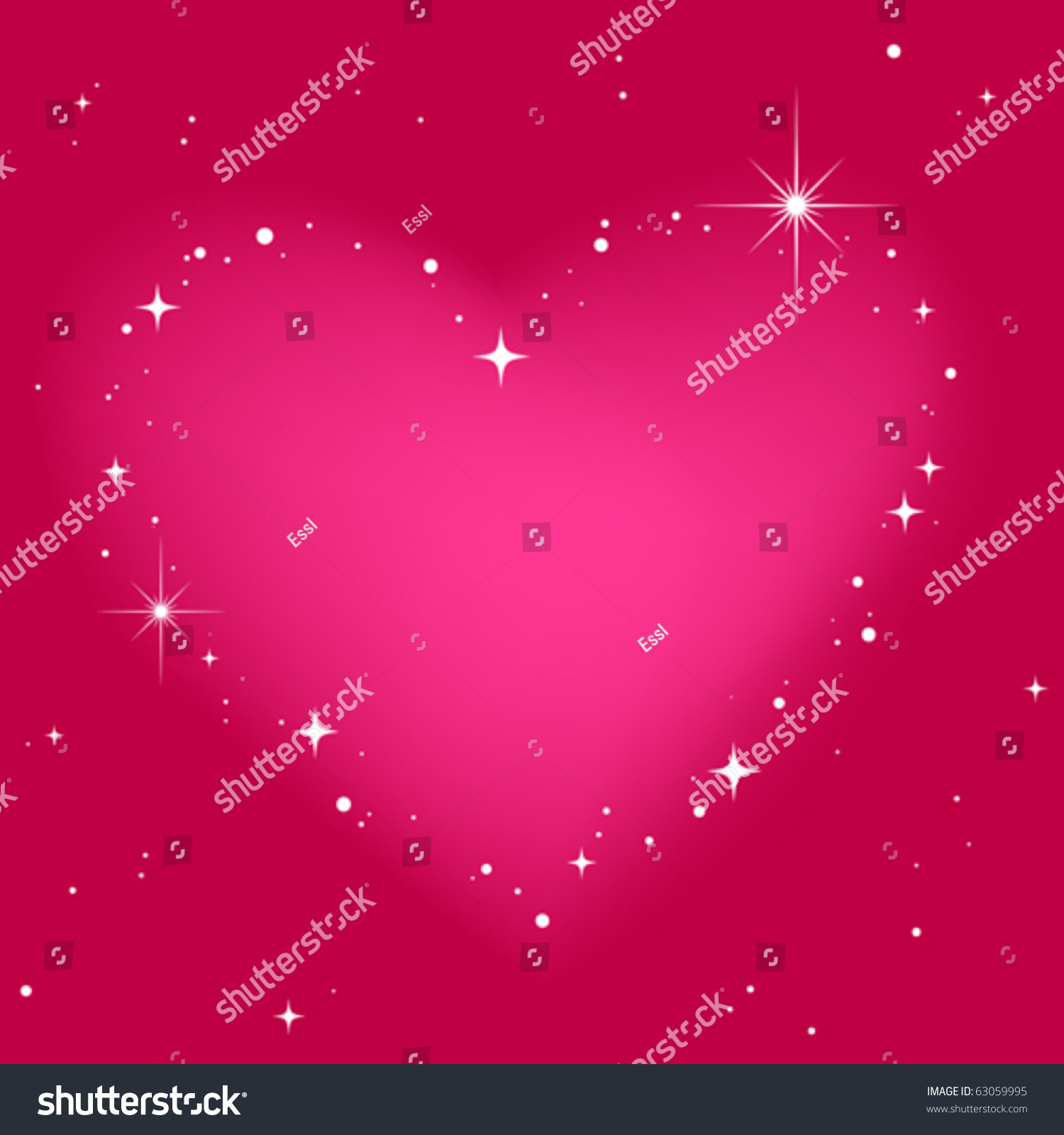 Star Heart In Pink Sky Stock Vector Illustration 63059995 : Shutterstock