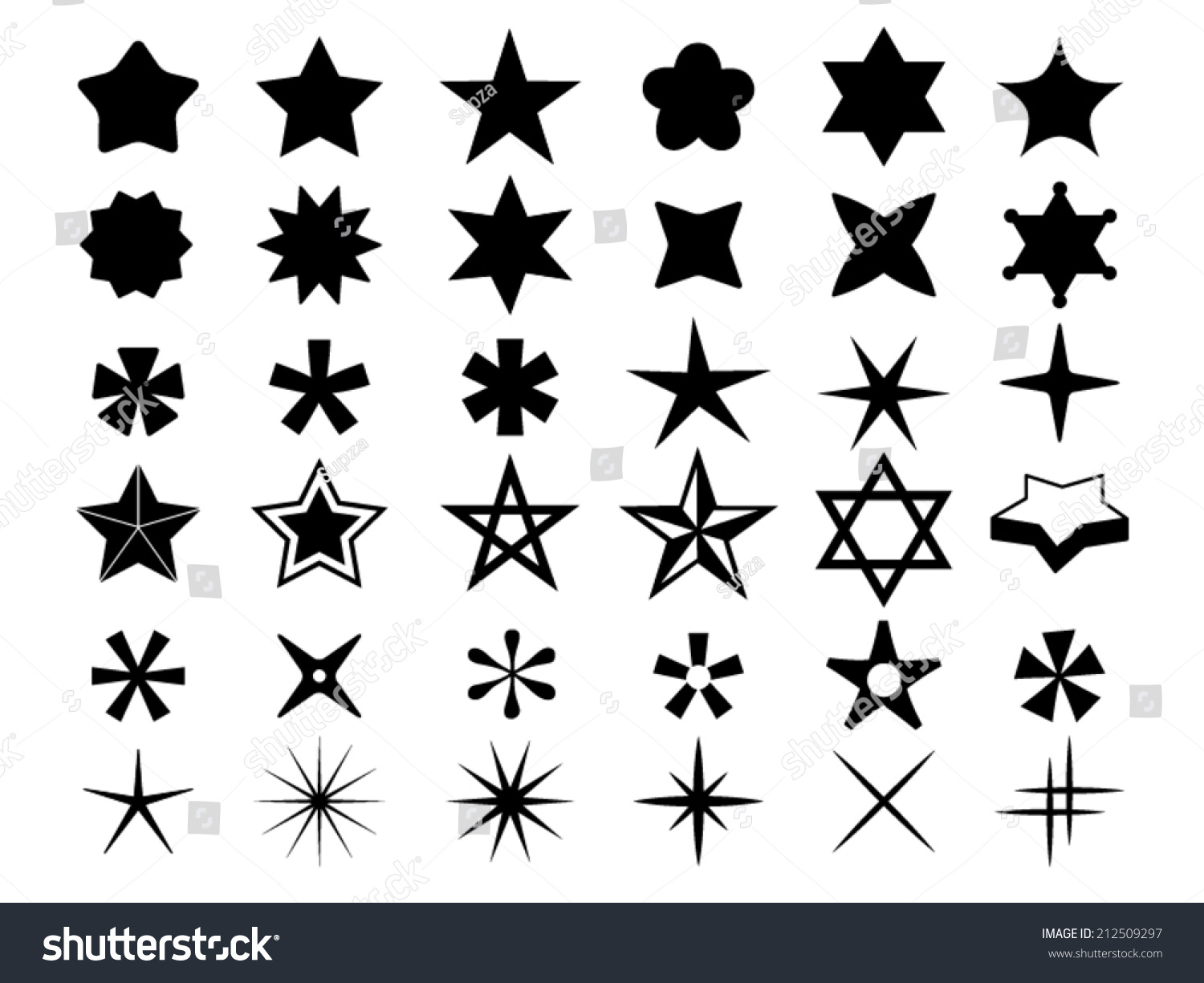 Star Icons Stock Vector Illustration 212509297 : Shutterstock