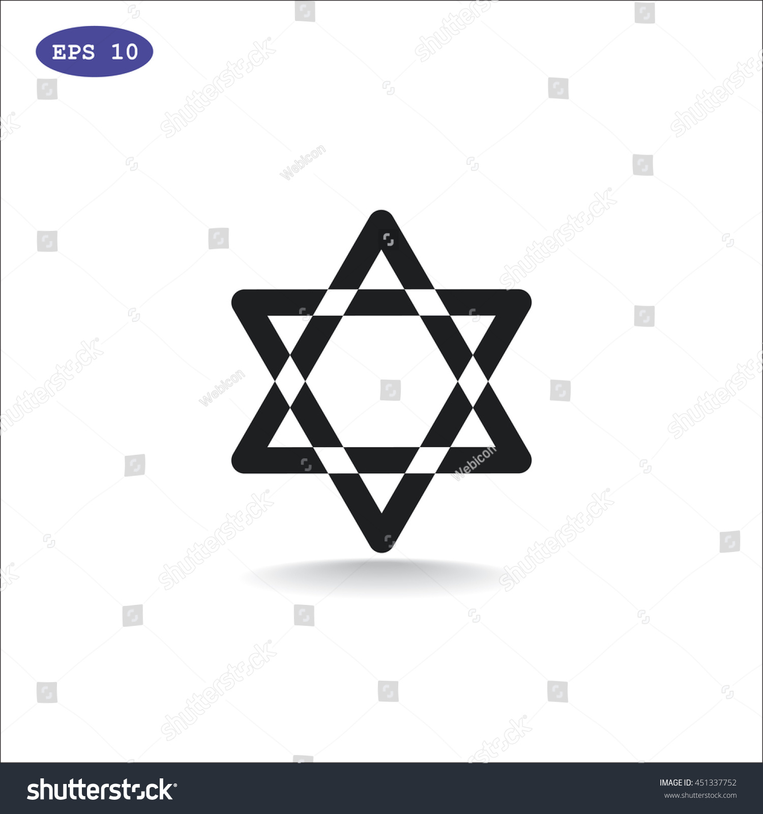 Star David Icon Vector Stock Vector Royalty Free